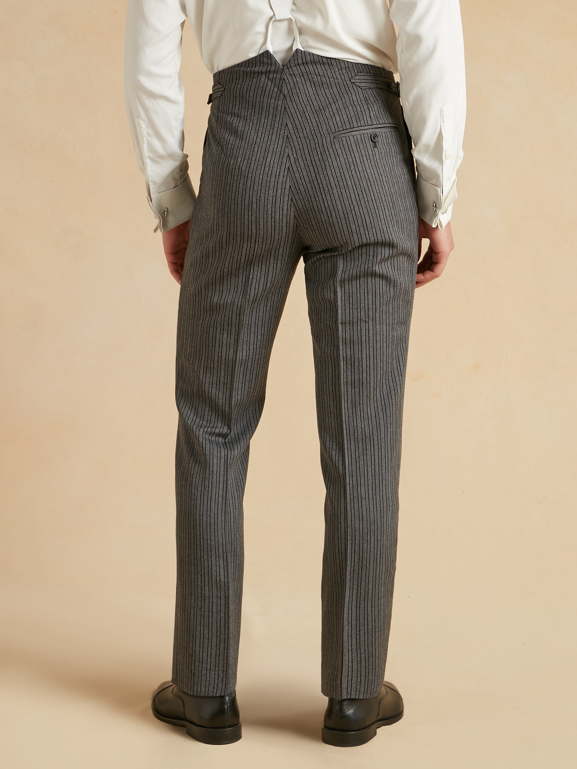 High-Rise Fishtail Morning Trousers - Vintage Stripe