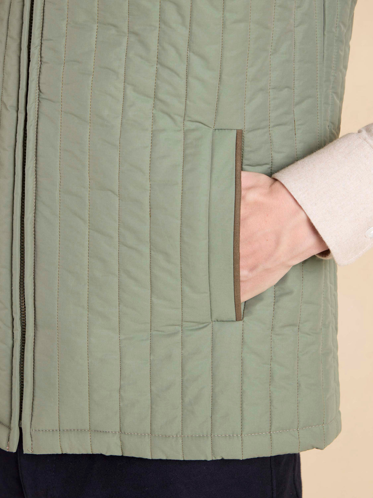 Light Padded Gilet – Green Cotton Mix