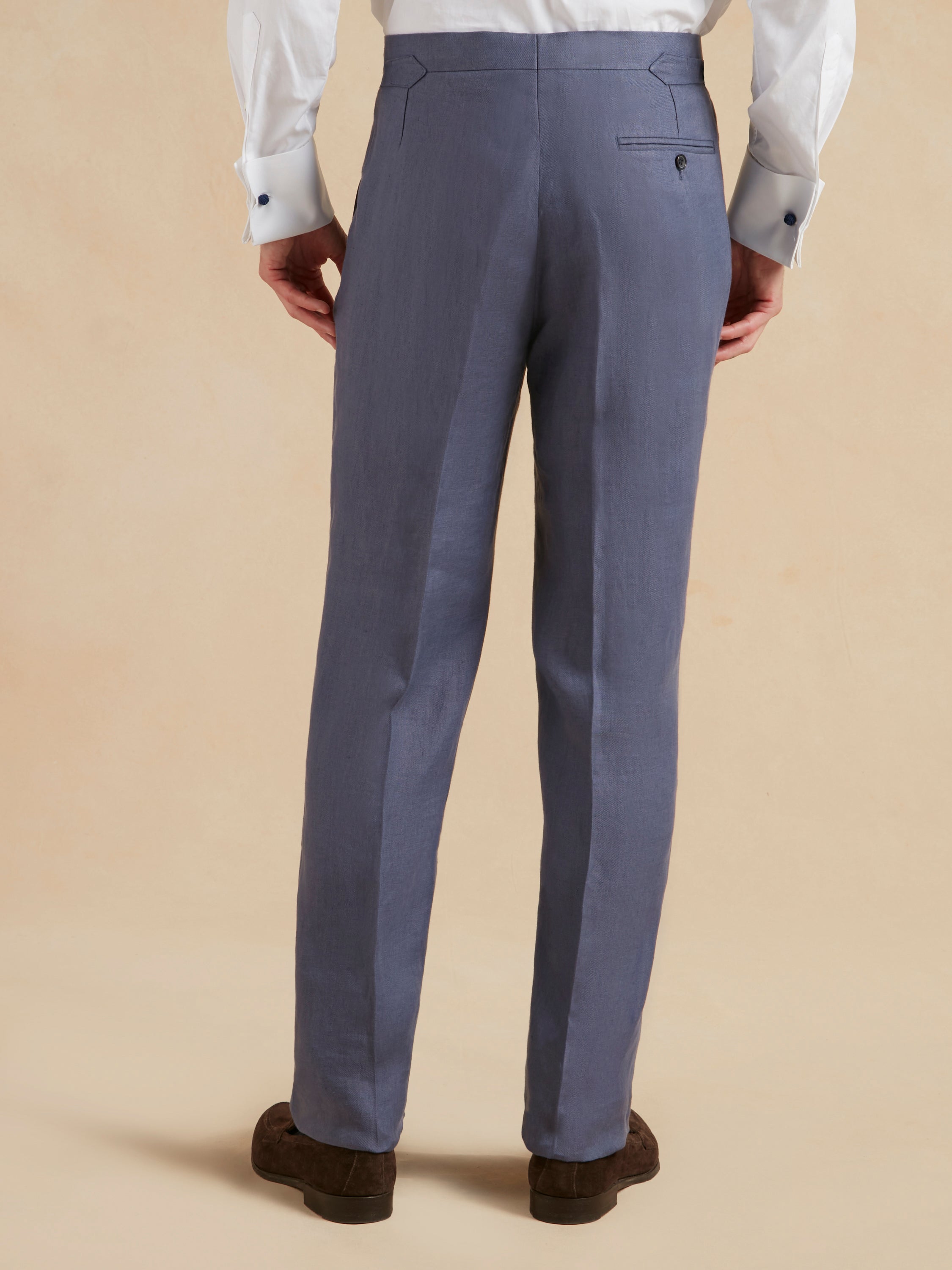 Lightweight Washed Linen Suit - Steel Blue