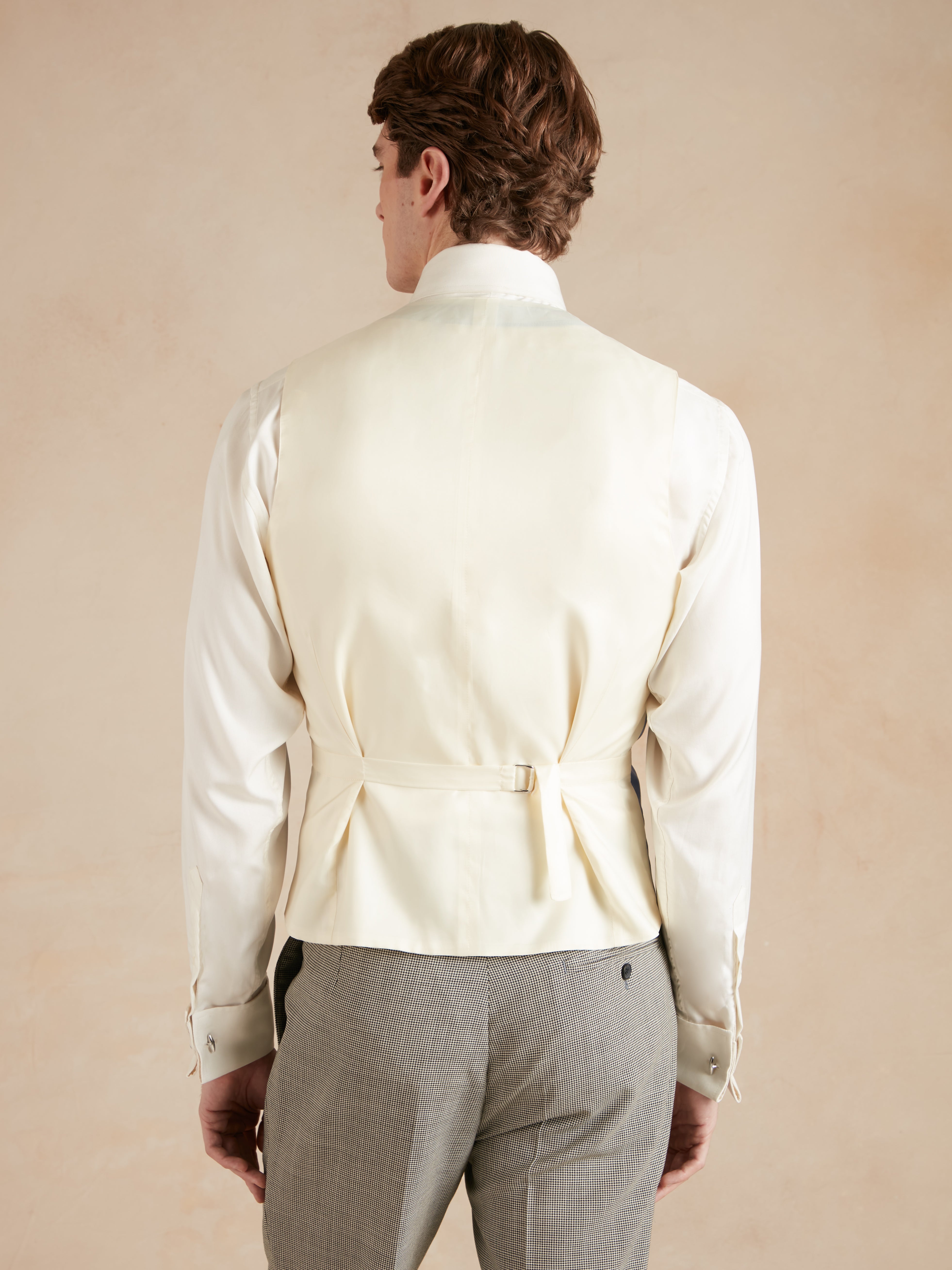Lightweight Double Breasted Waistcoat - Soft Silk Mid Blue