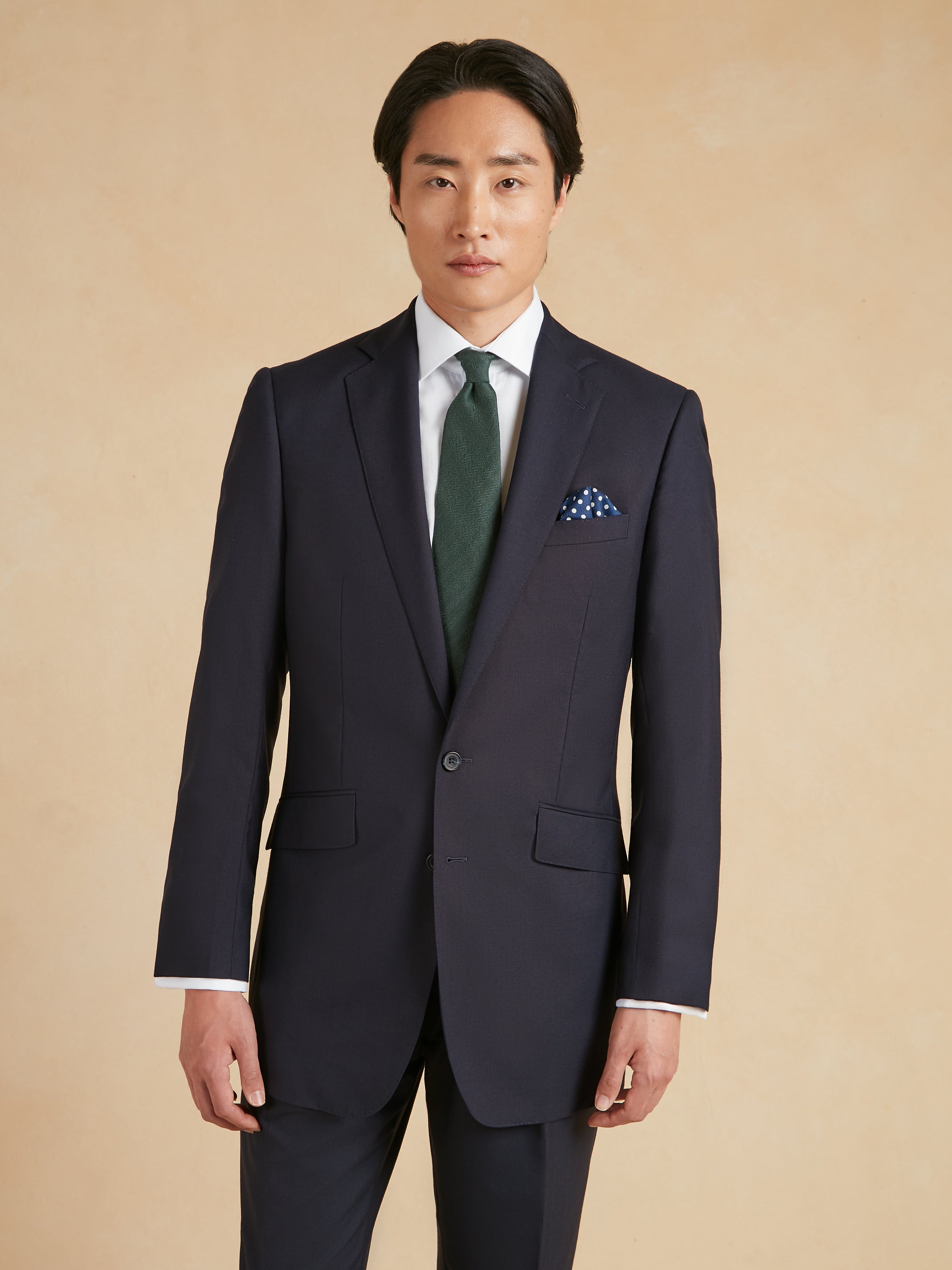 Eaton Classic Fit Suit - Navy Plain Weave Lightweight Wool