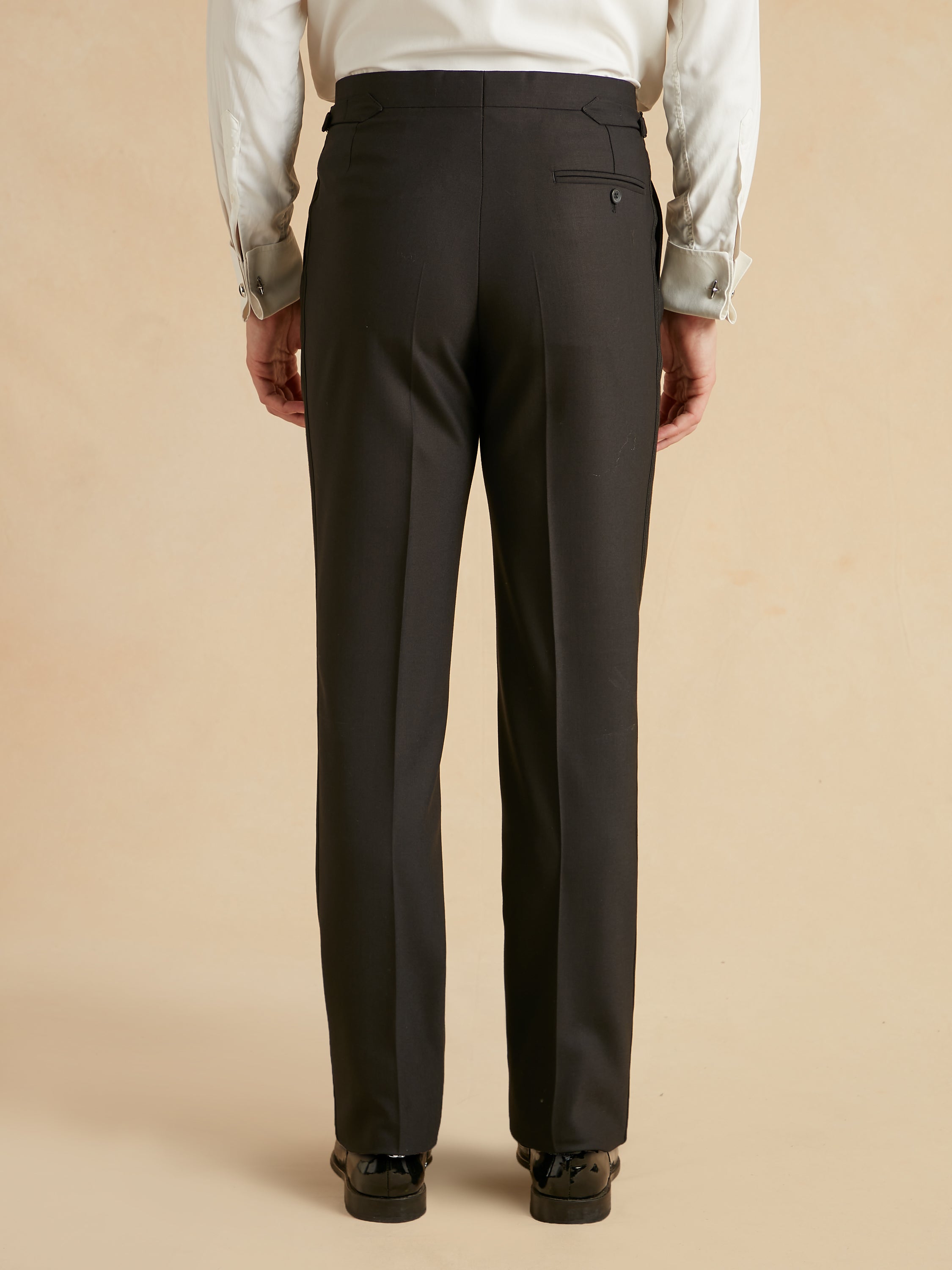 Lightweight Fresco Wool Dinner Trousers - Black