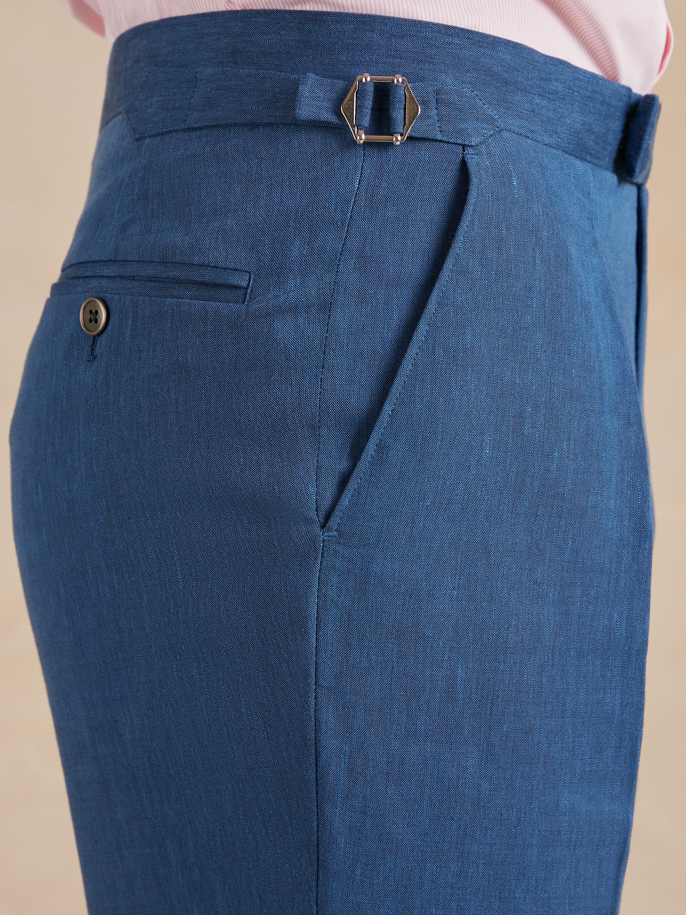 Lombard Suit Drago Wool Linen - Chambray Blue