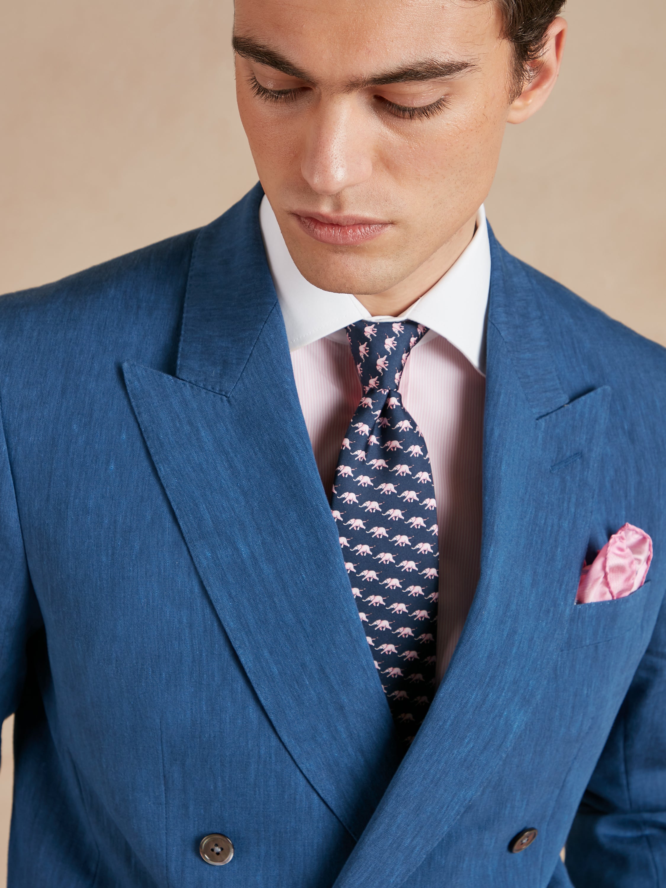 Lombard Suit Drago Wool Linen - Chambray Blue