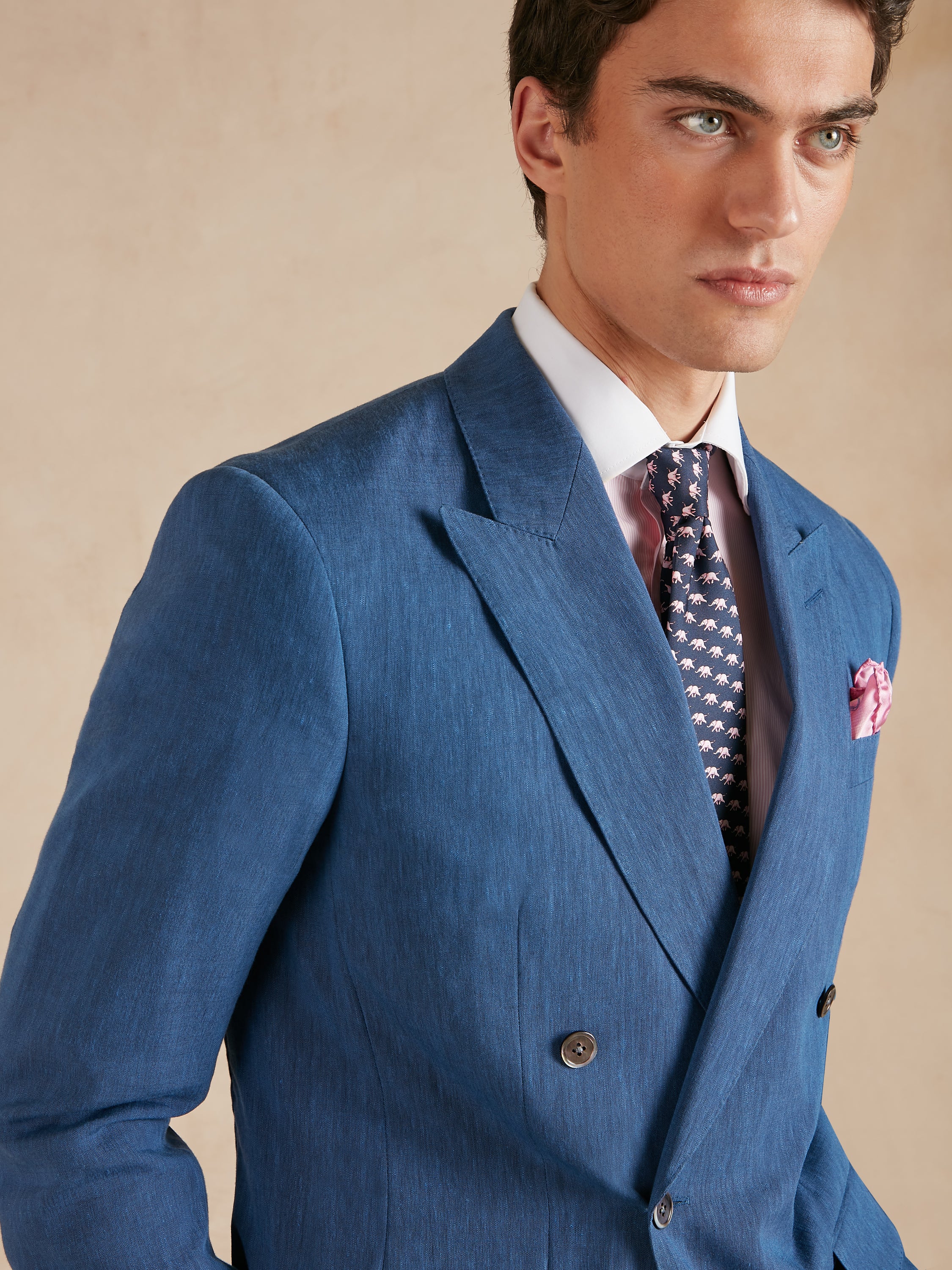 Lombard Suit Drago Wool Linen - Chambray Blue
