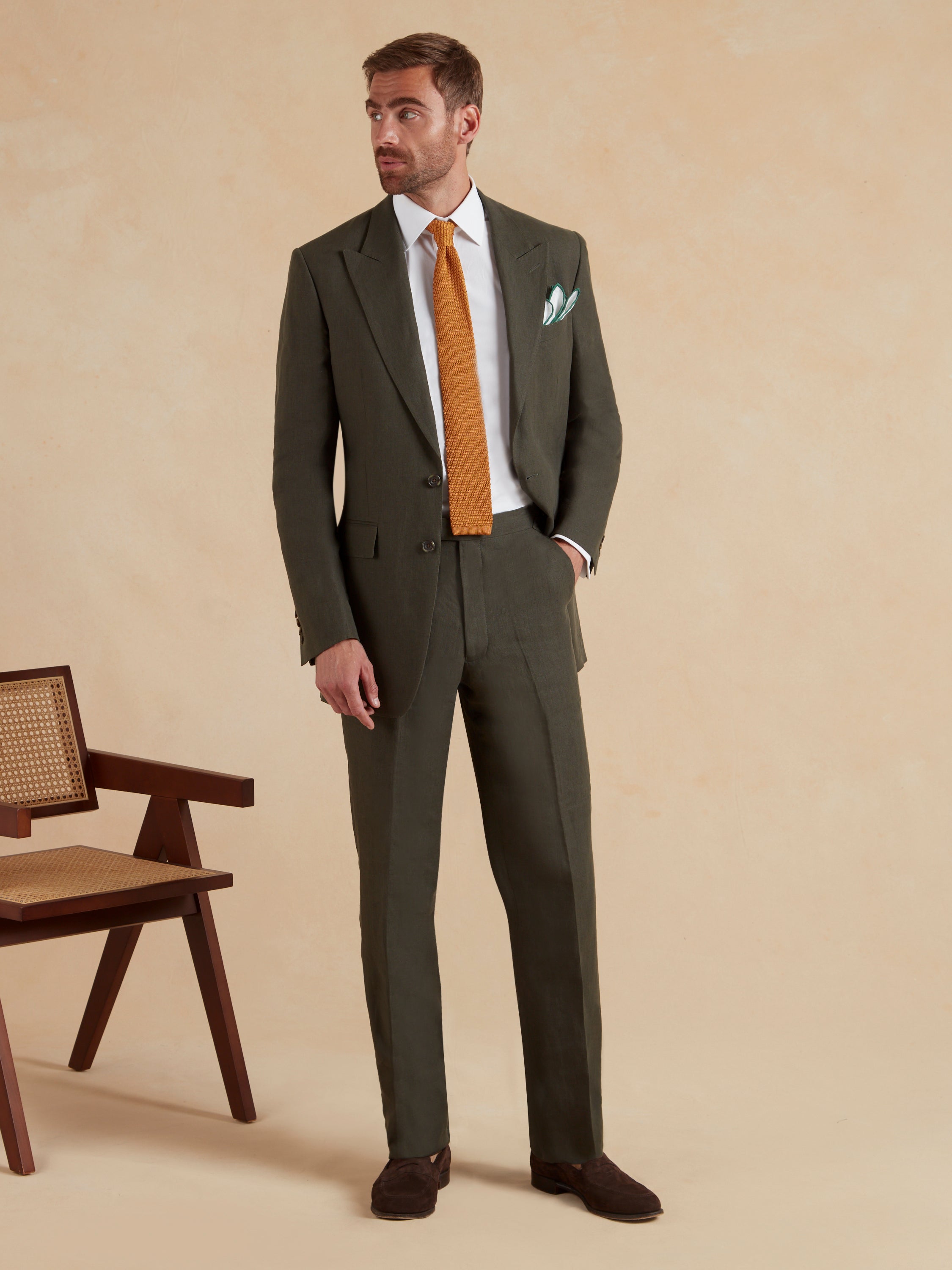 Lombard Suit French Linen - Forest Green