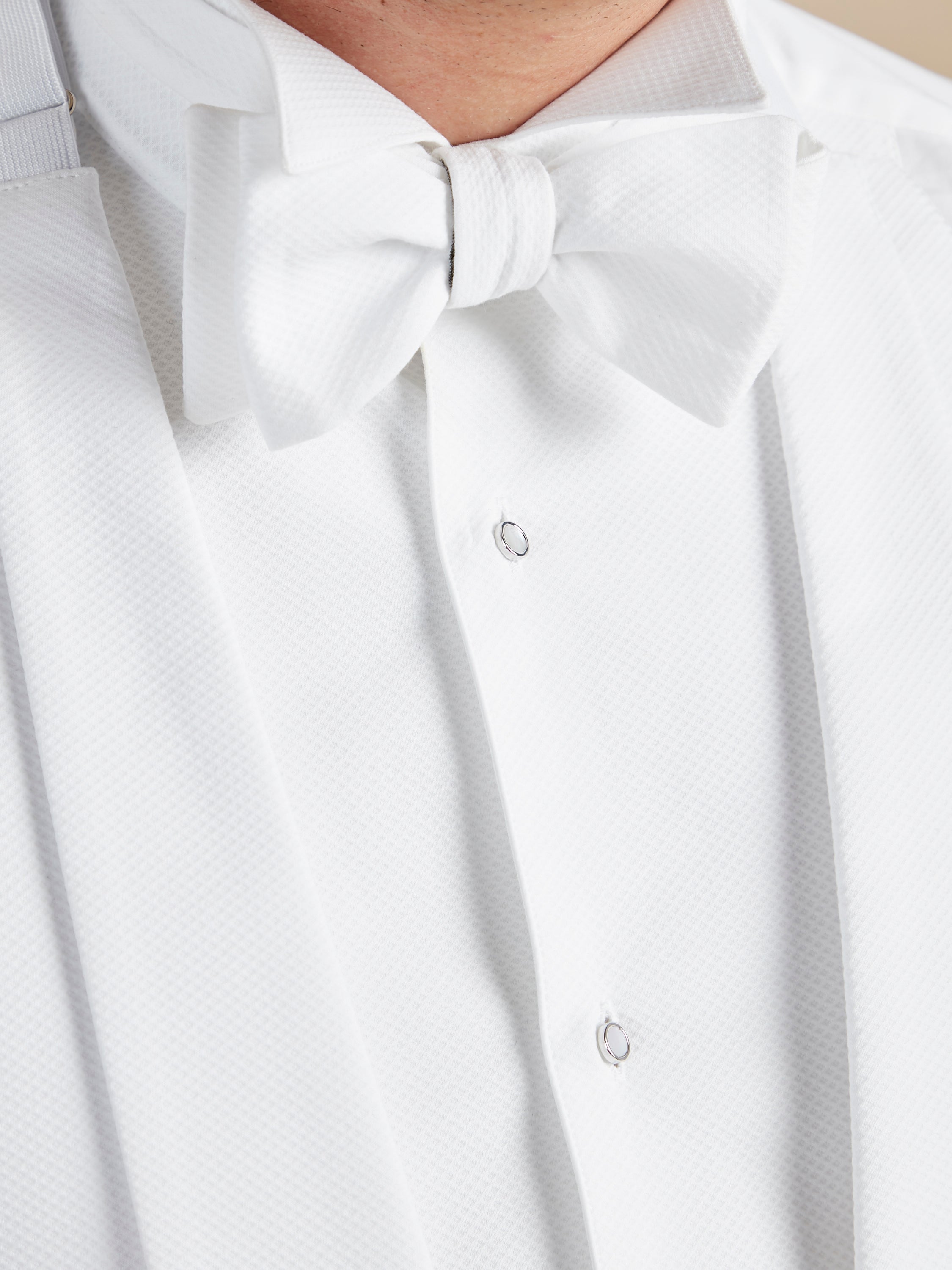 White Tie Waistcoat Hire - White Marcella Cotton