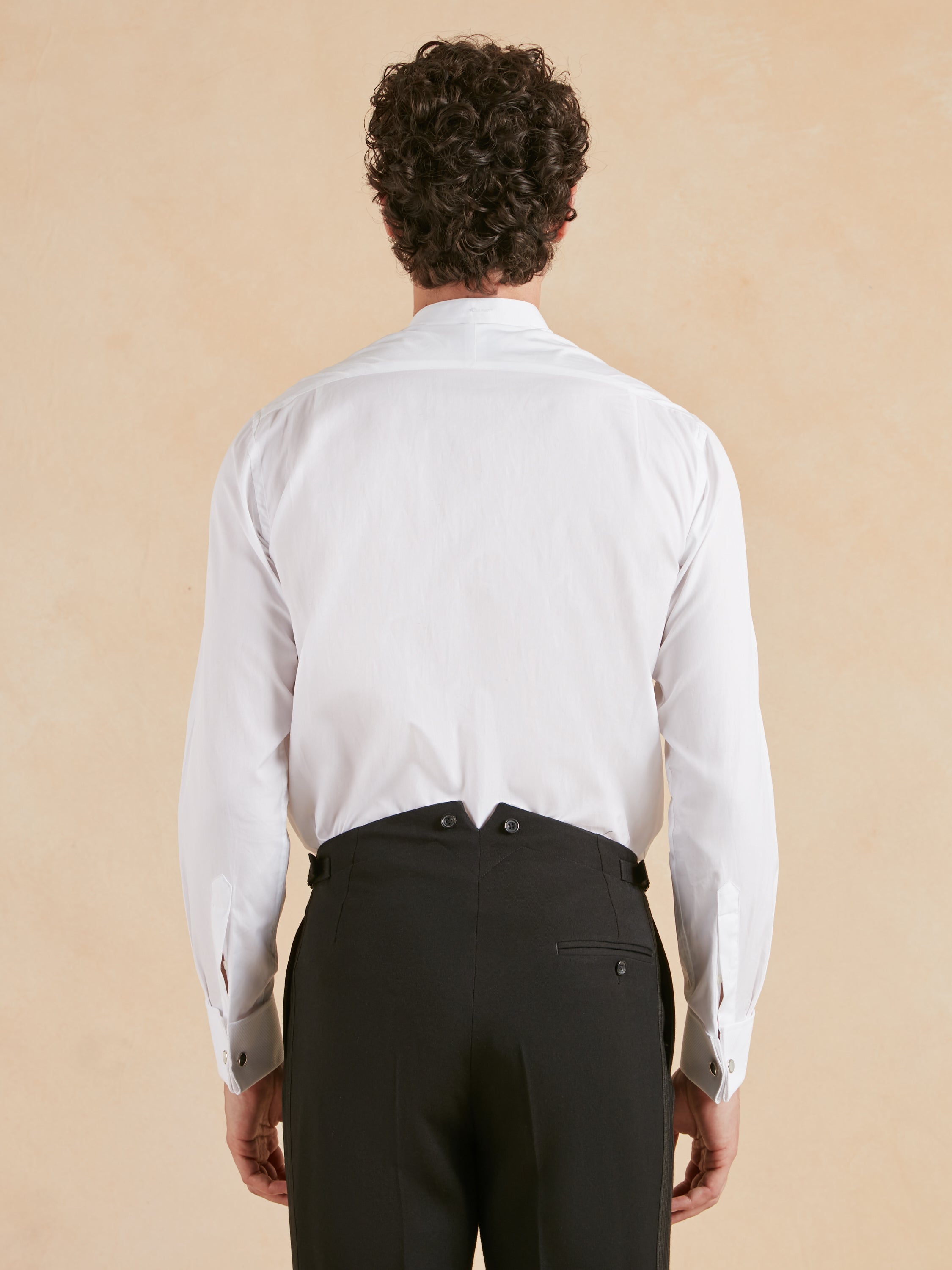 Marcella Dress Shirt, Collarless - White