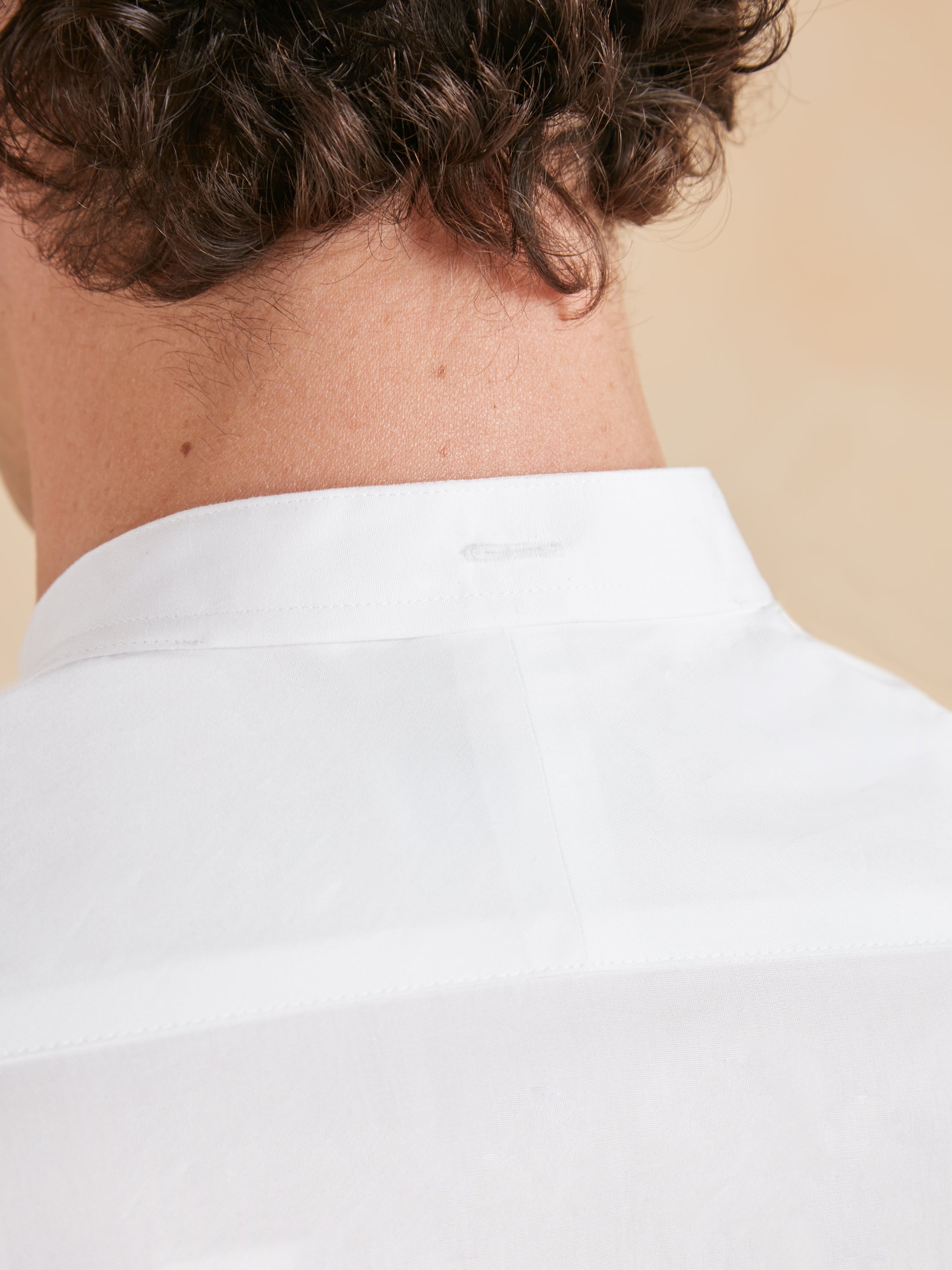 Marcella Dress Shirt, Collarless - White