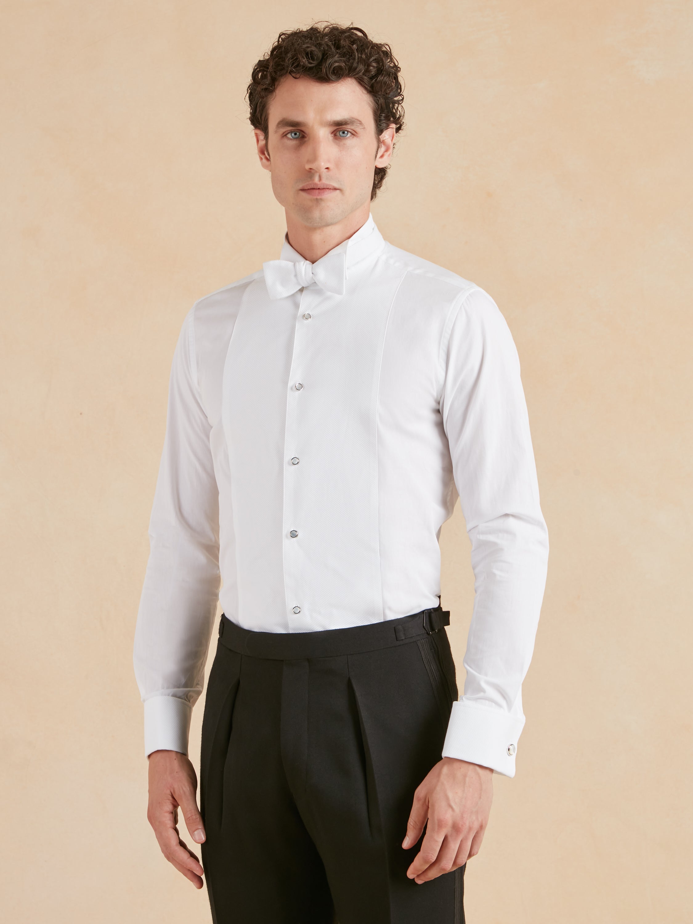 Marcella Dress Shirt, Wing Collar - White