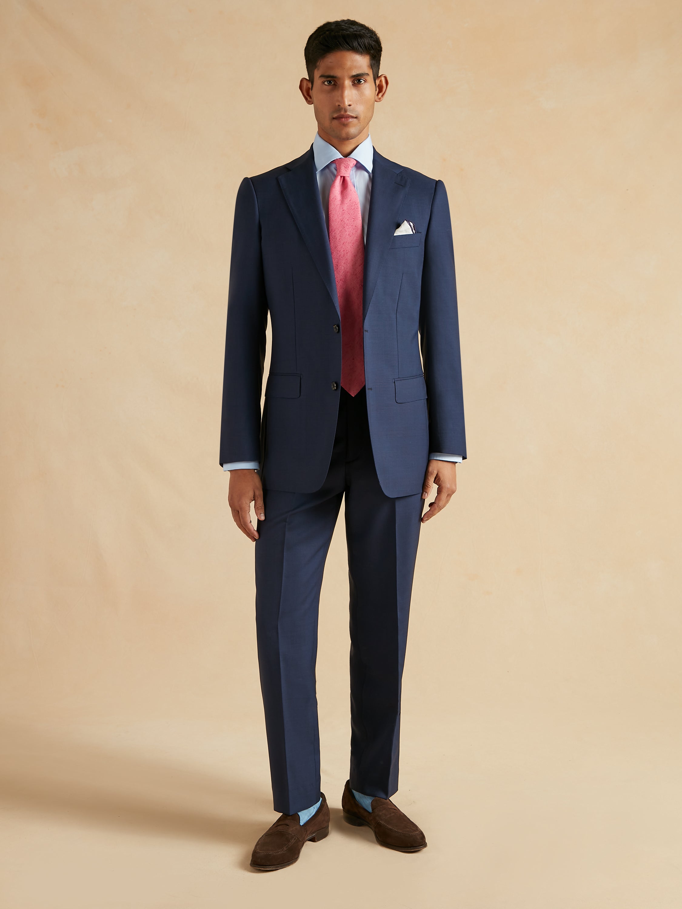 Mayfair Tailored Fit Suit - Navy Subtle Check Wool