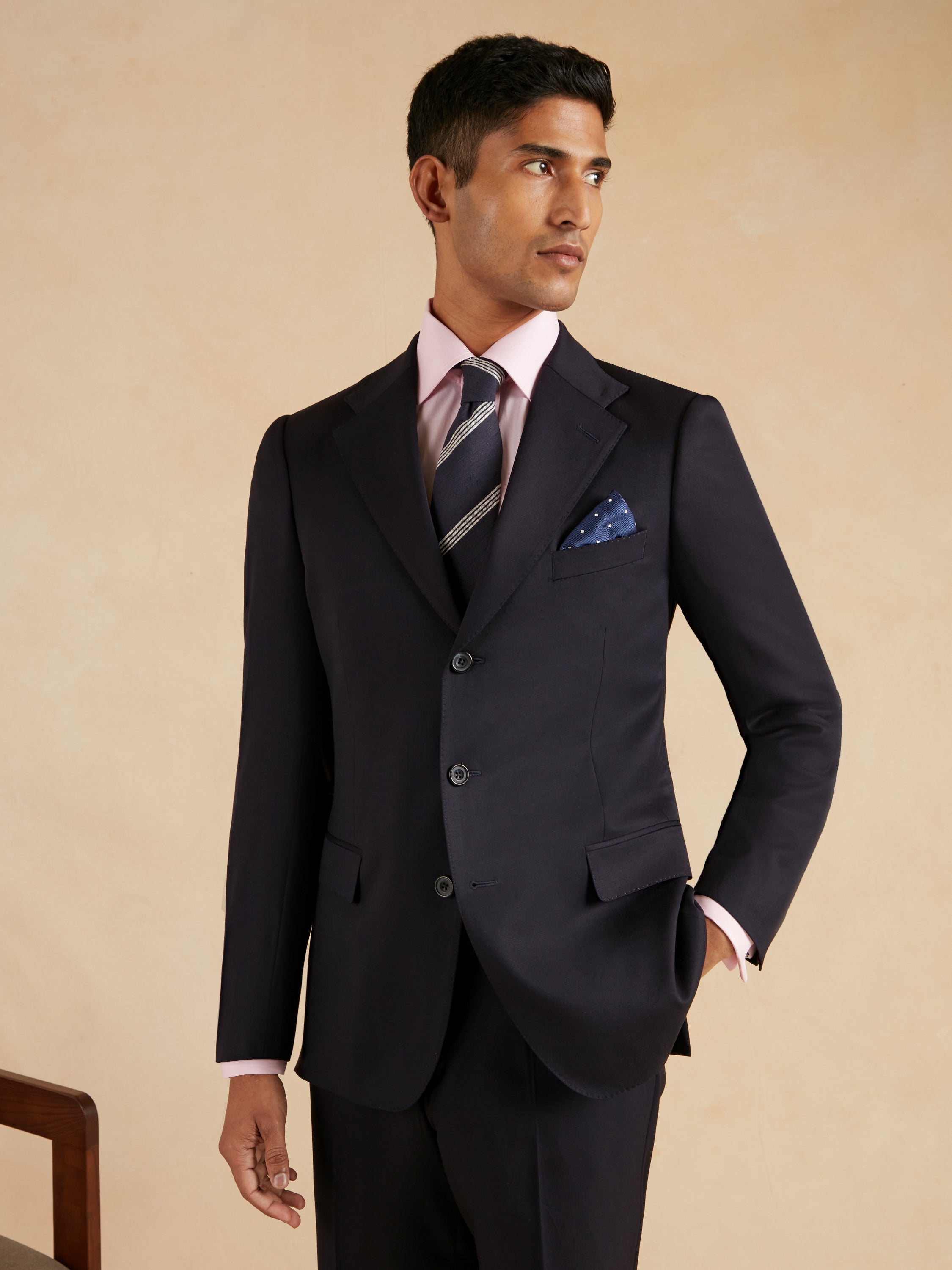 Mayfair Tailored Fit Suit - Navy Twill Wool
