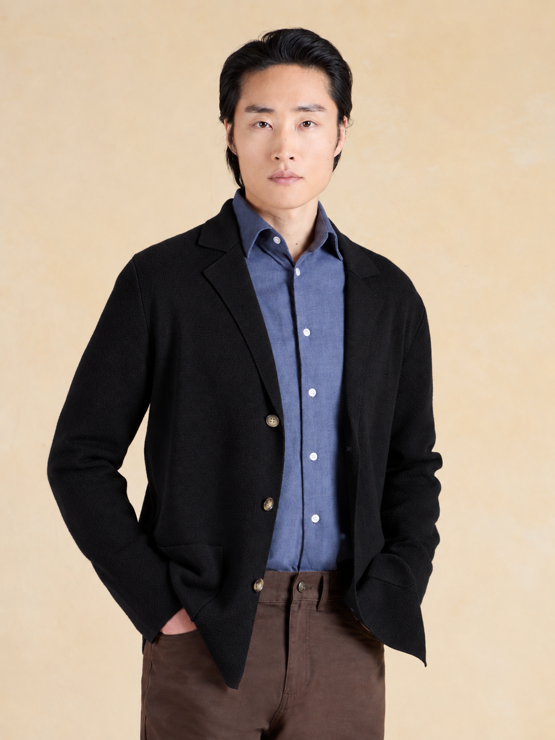 Montrose Knitted Blazer – Black Merino Wool
