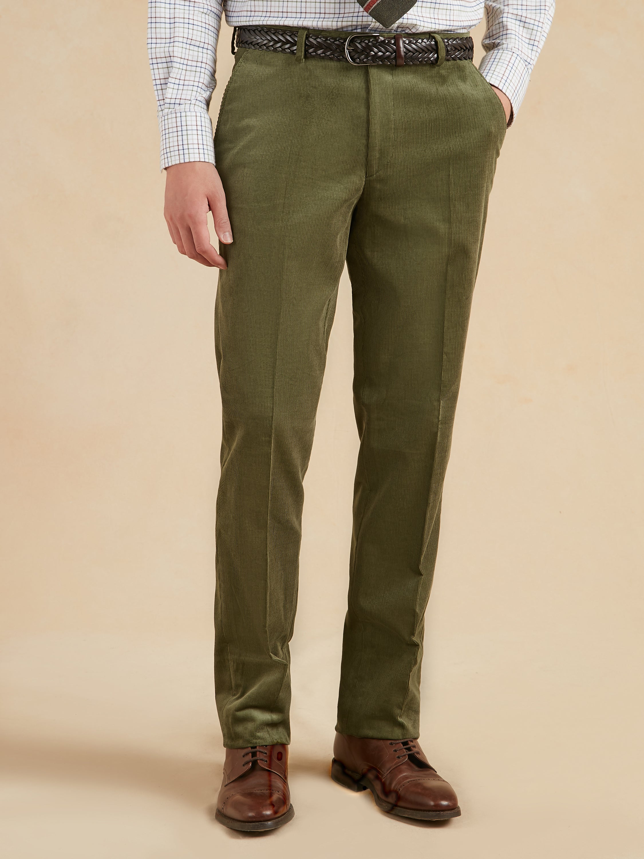 Needlecord Trousers - Dark Olive