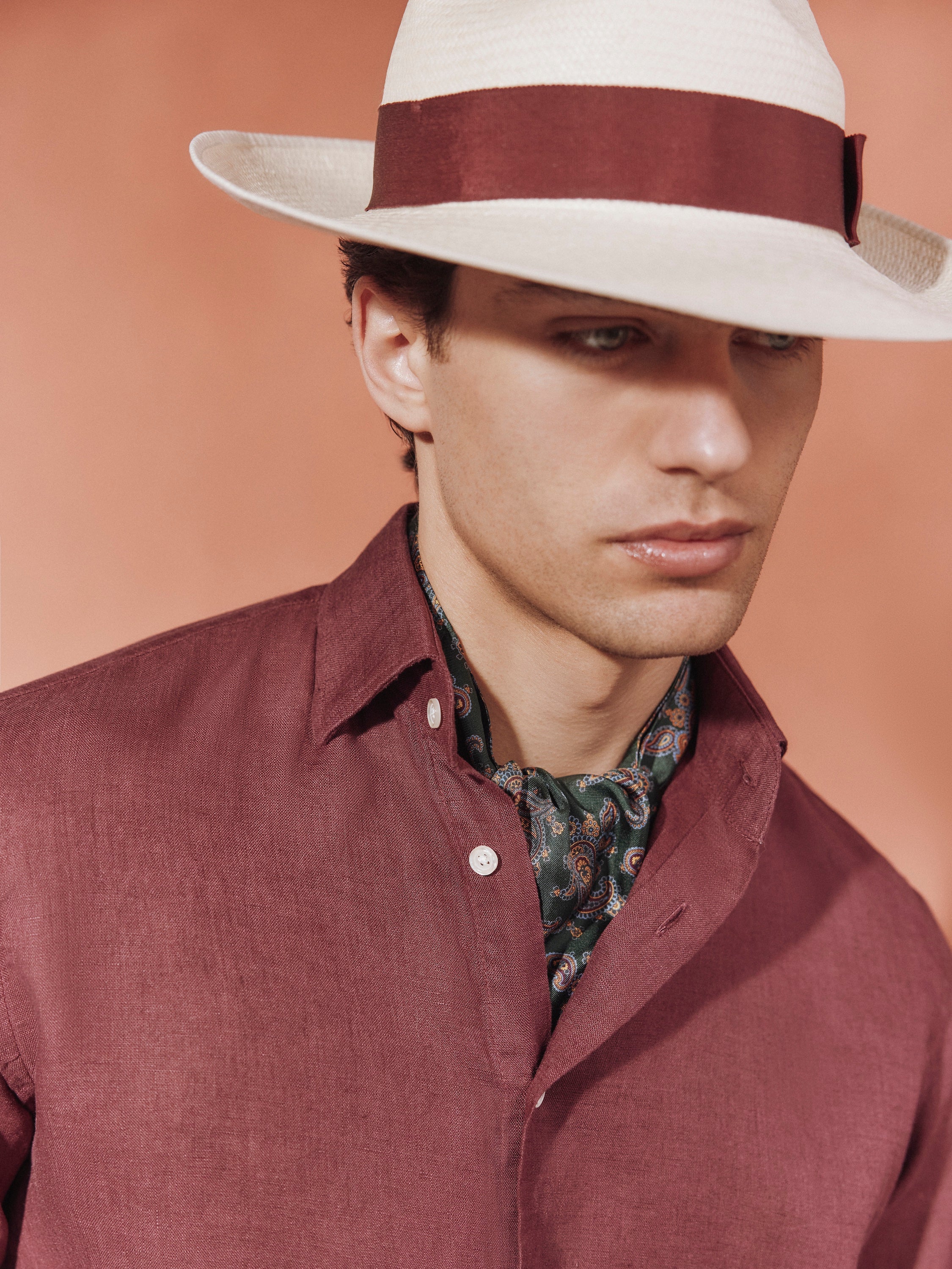 Amalfi Linen Shirt - Burgundy