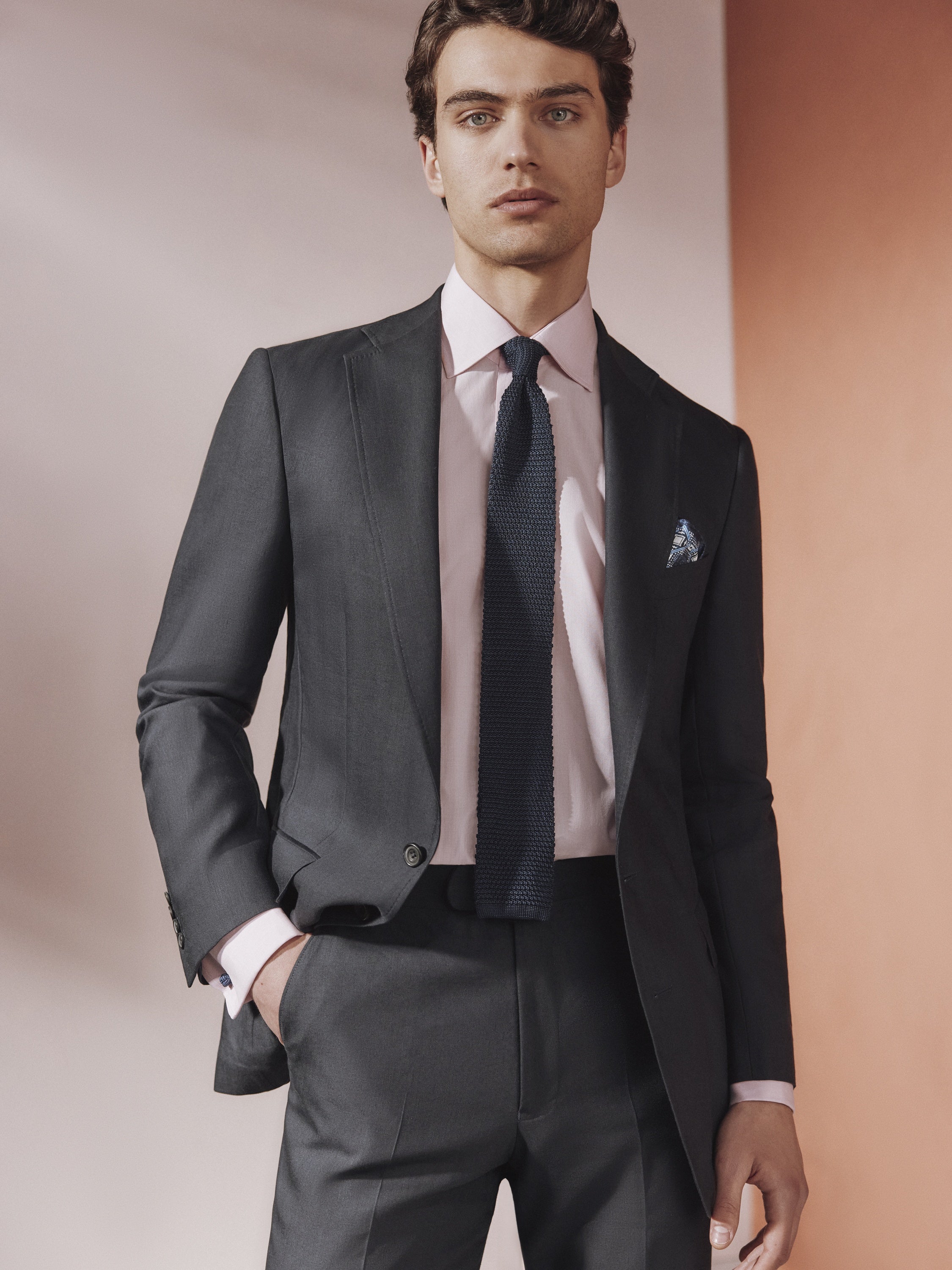 Deconstructed Suit Drago Linen and Wool - Navy