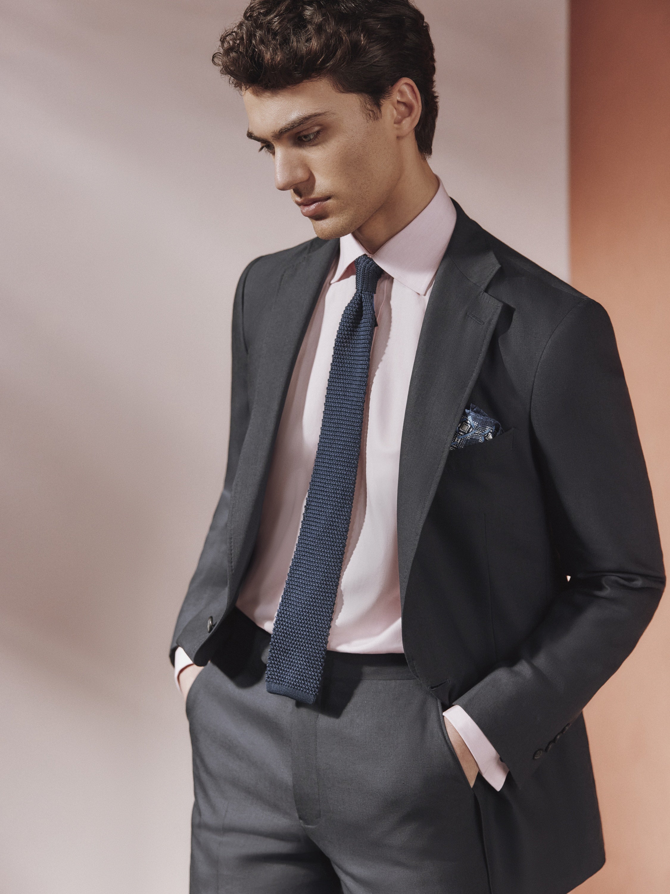 Deconstructed Suit Drago Linen and Wool - Navy