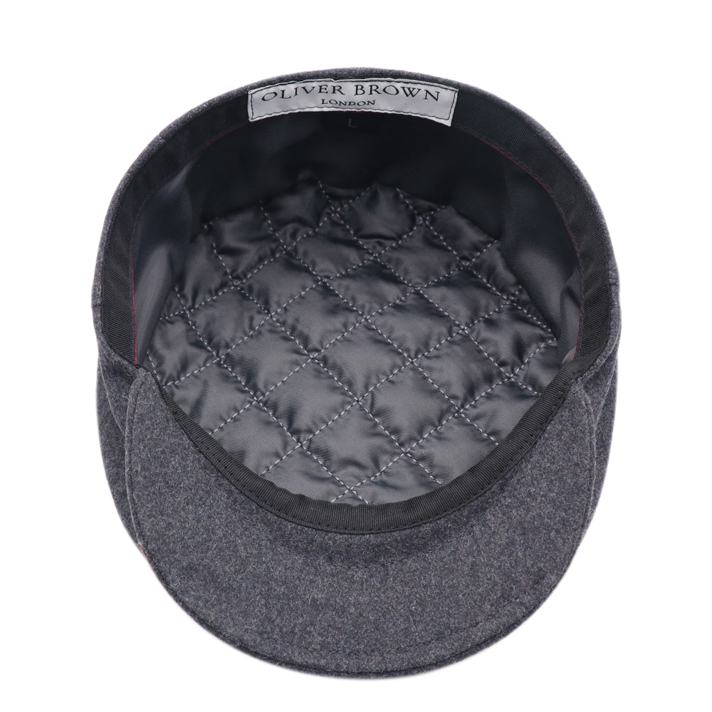 Cheshire Molten Wool Flat Cap - Charcoal
