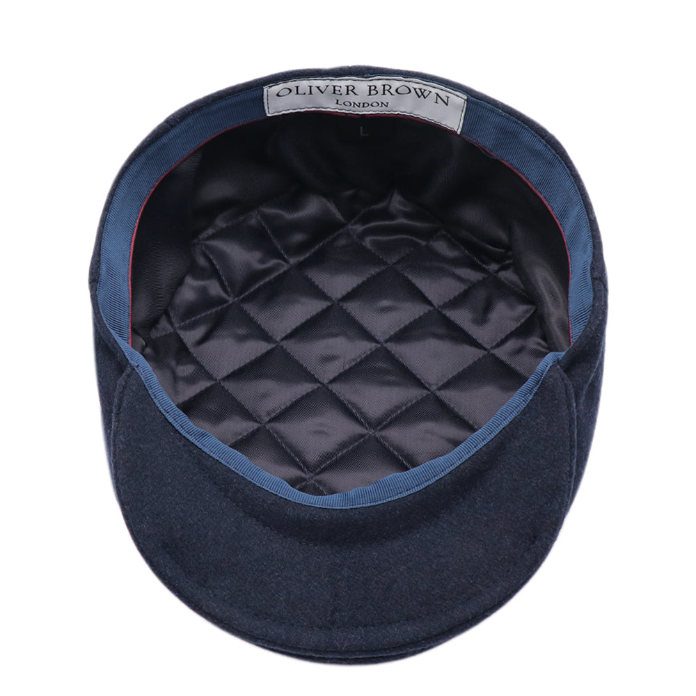 Cheshire Molten Wool Flat Cap - Navy