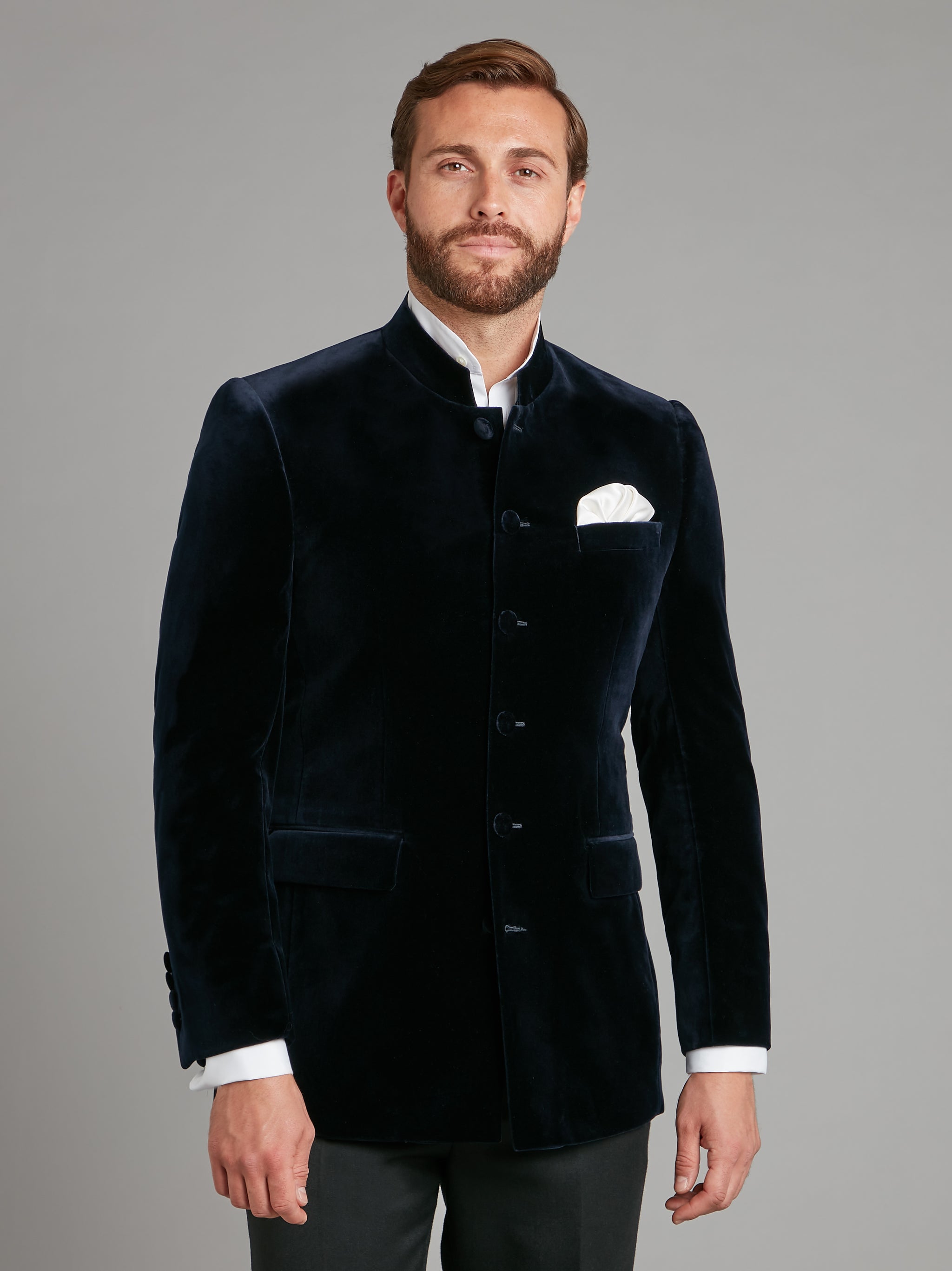 Olive Velvet Single Breasted Grosvenor Smoking Jacket