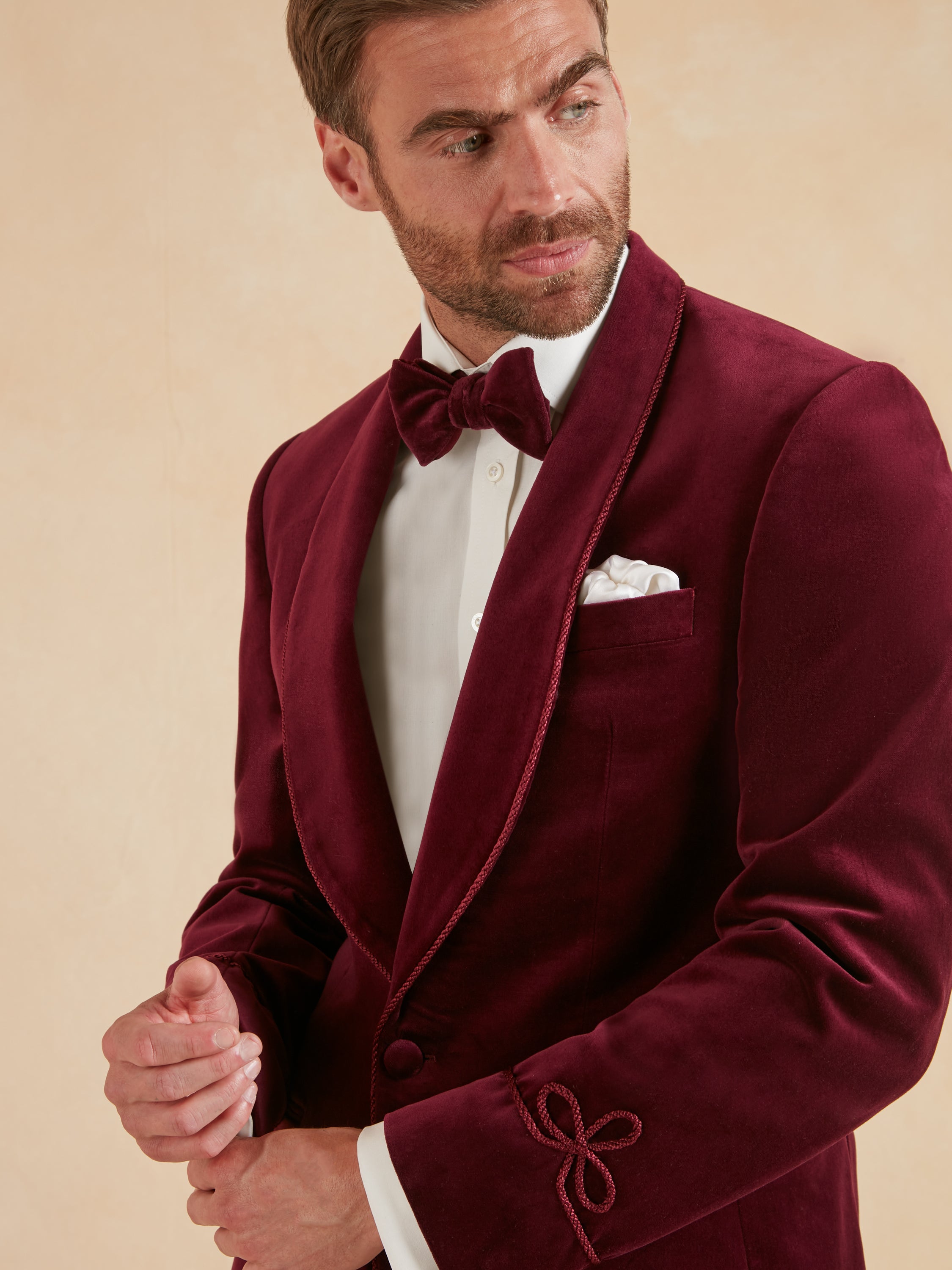 Pembroke Smoking Jacket - Burgundy Velvet