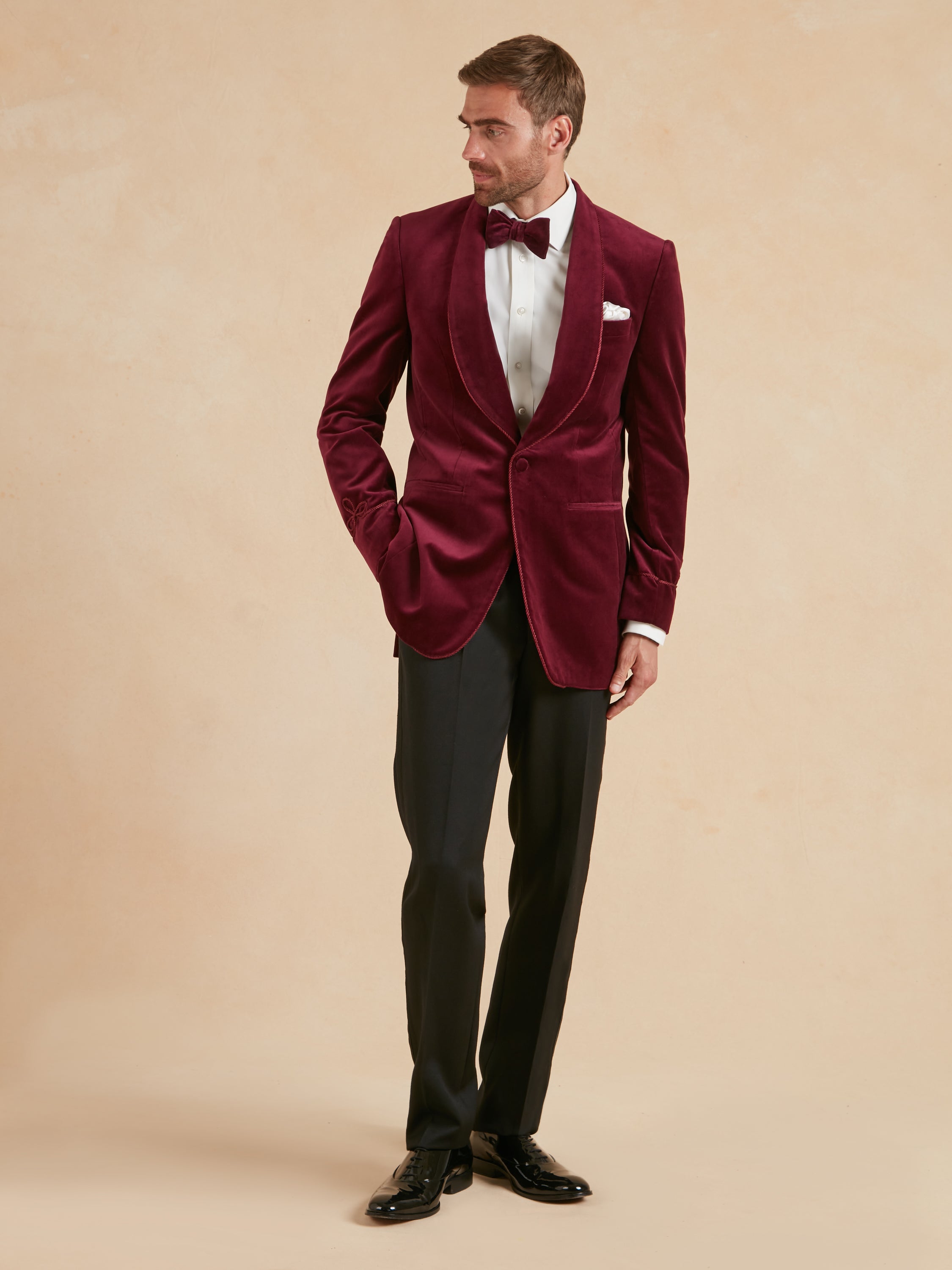 Pembroke Smoking Jacket - Burgundy Velvet