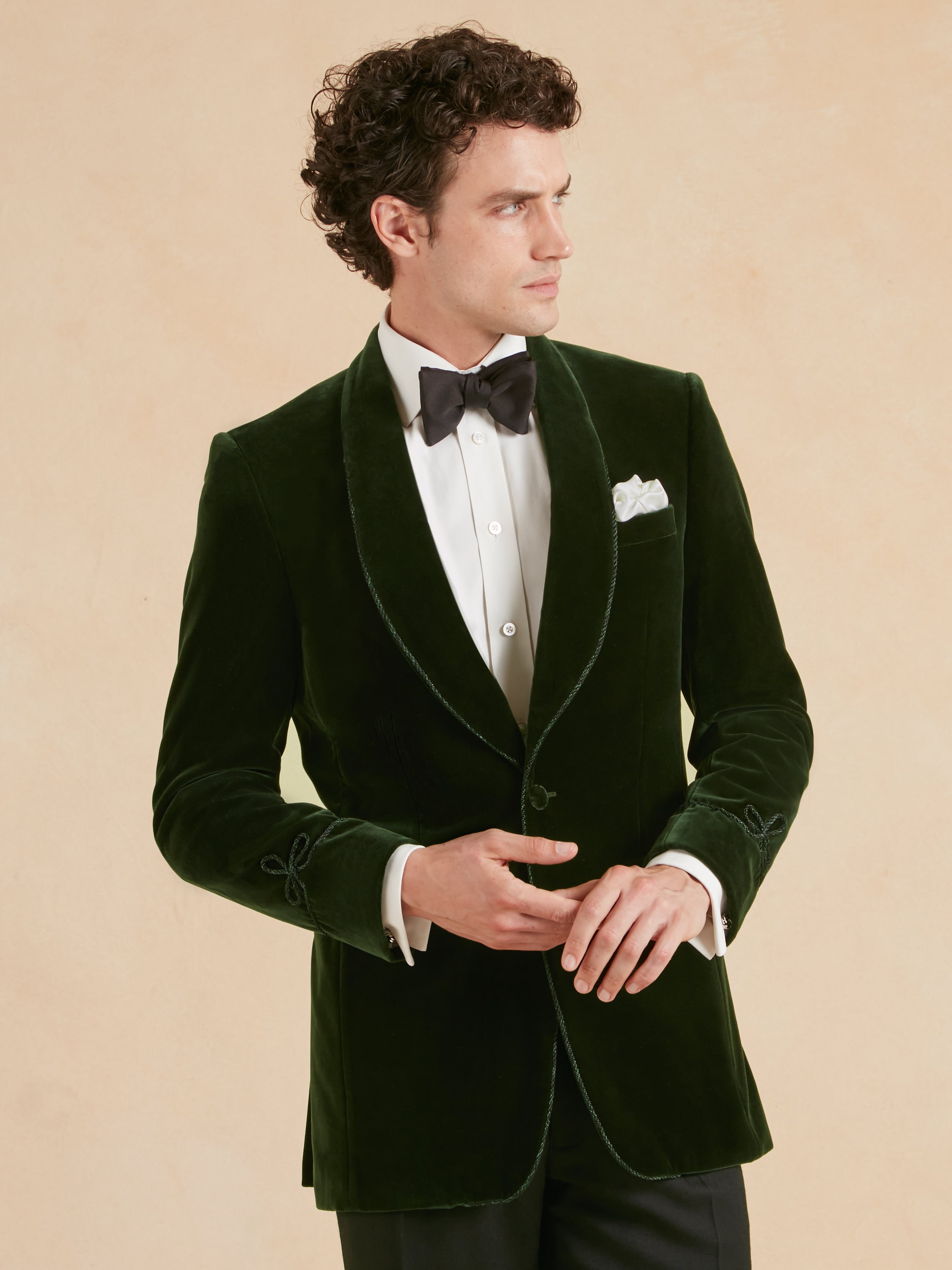 Pembroke Smoking Jacket - Green Velvet