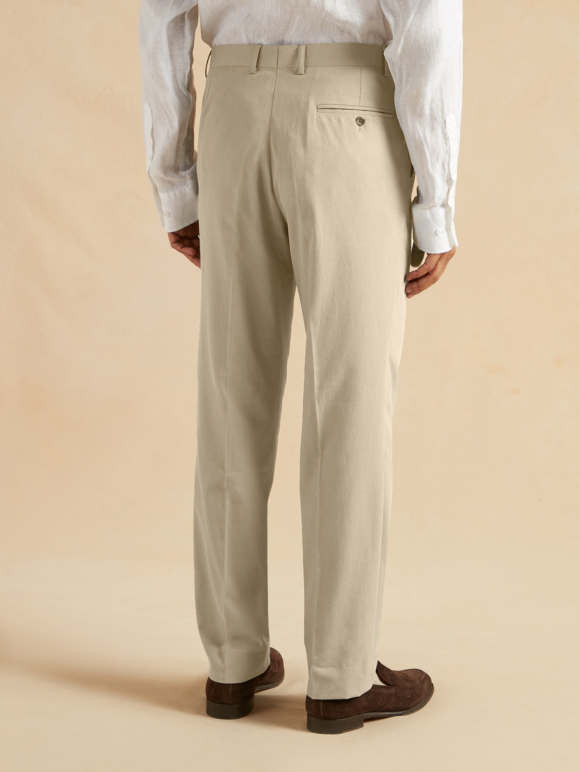 Pleated Trousers Kapok Cotton - Stone