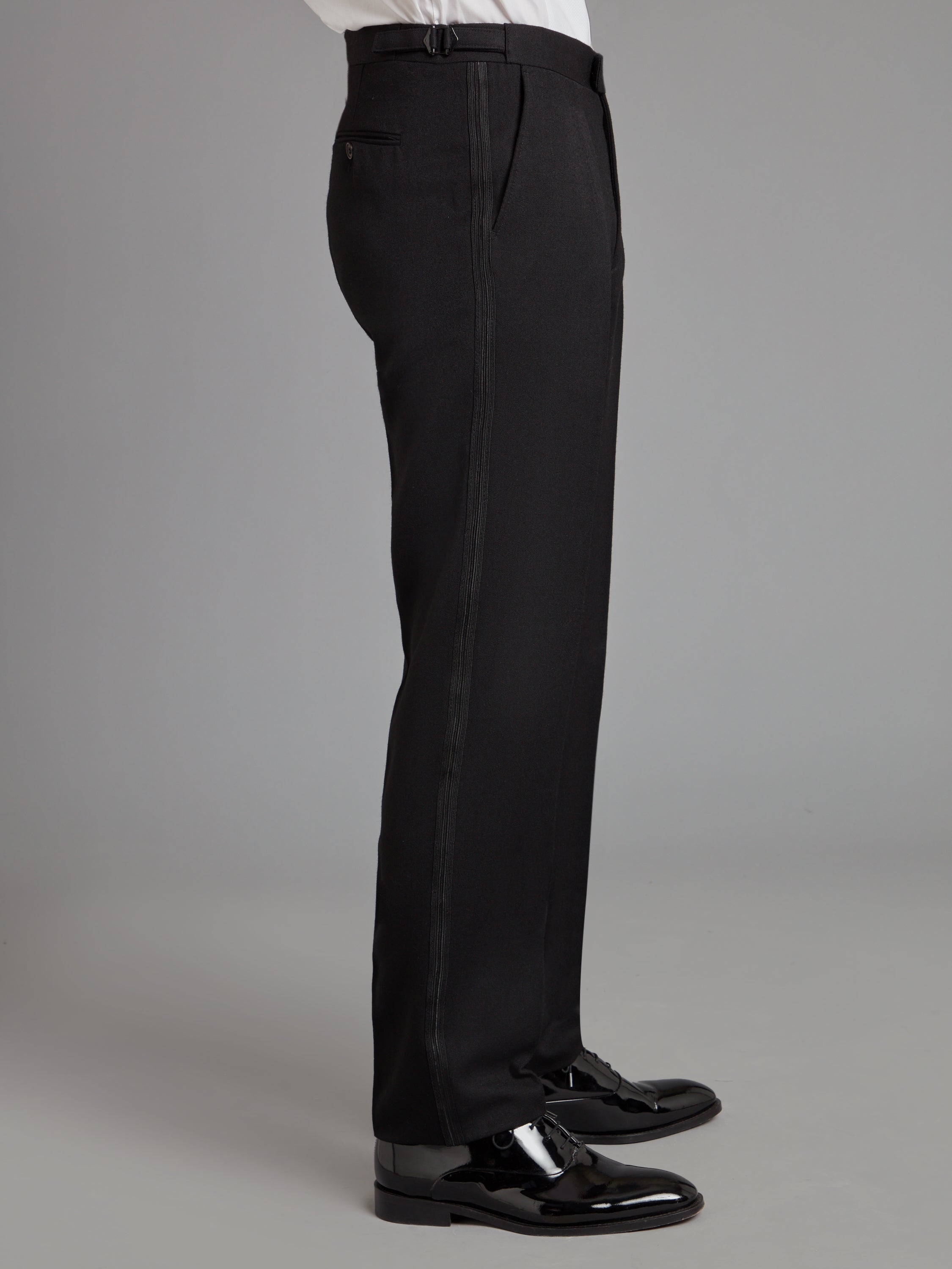 Lightweight Pleated Dinner Trousers - Black