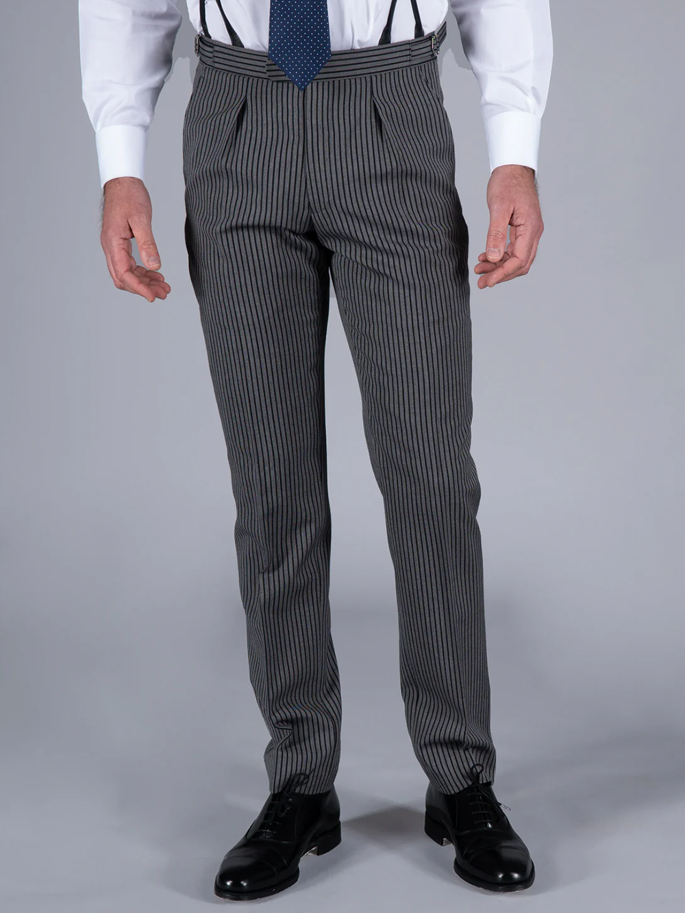 Pleated Morning Trousers - Light Striped