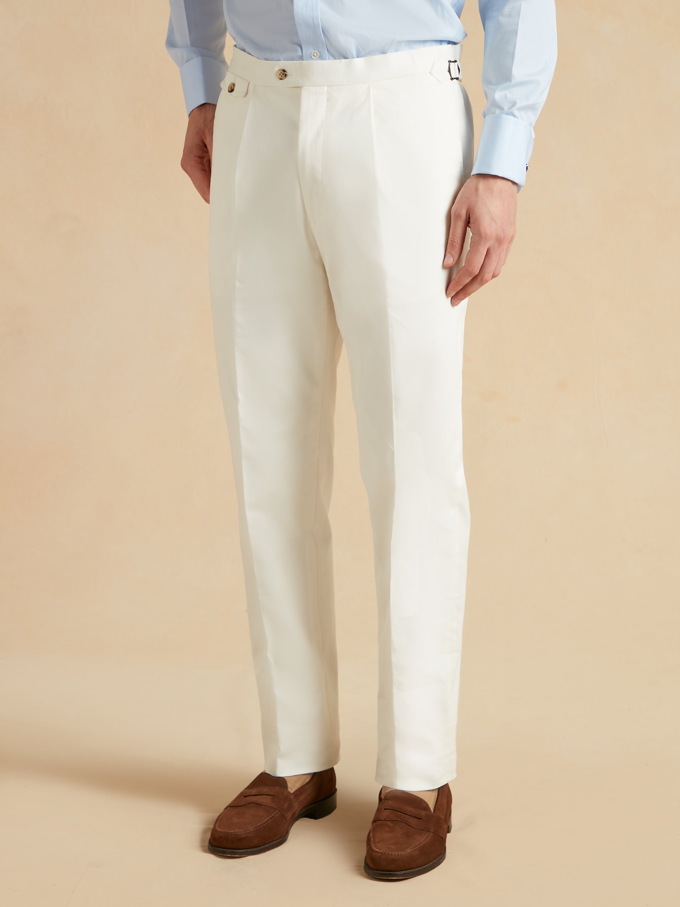Pleated Coin Pocket Trousers - White