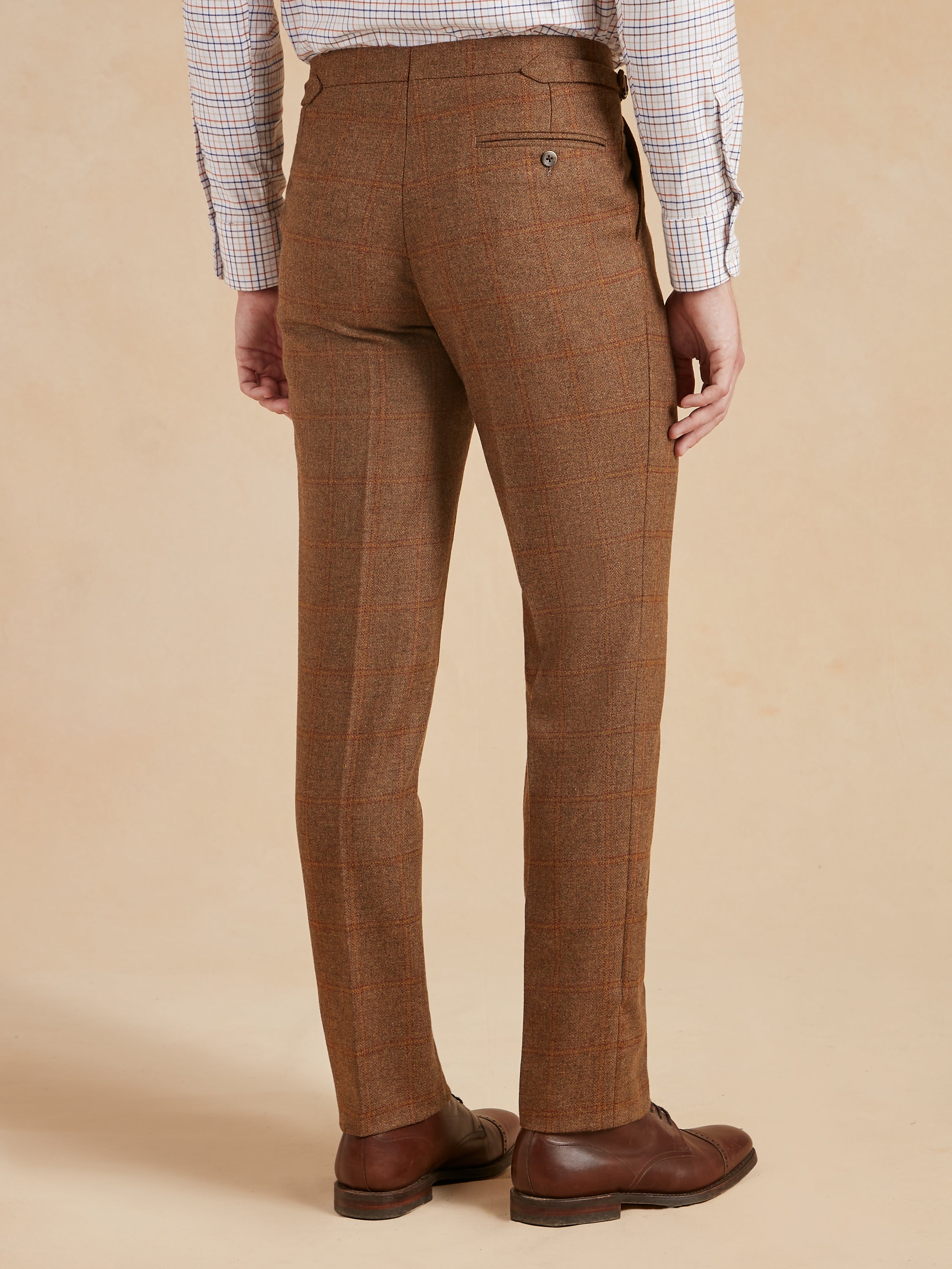 Pleated Trousers - Ambermoore Plaid Tweed