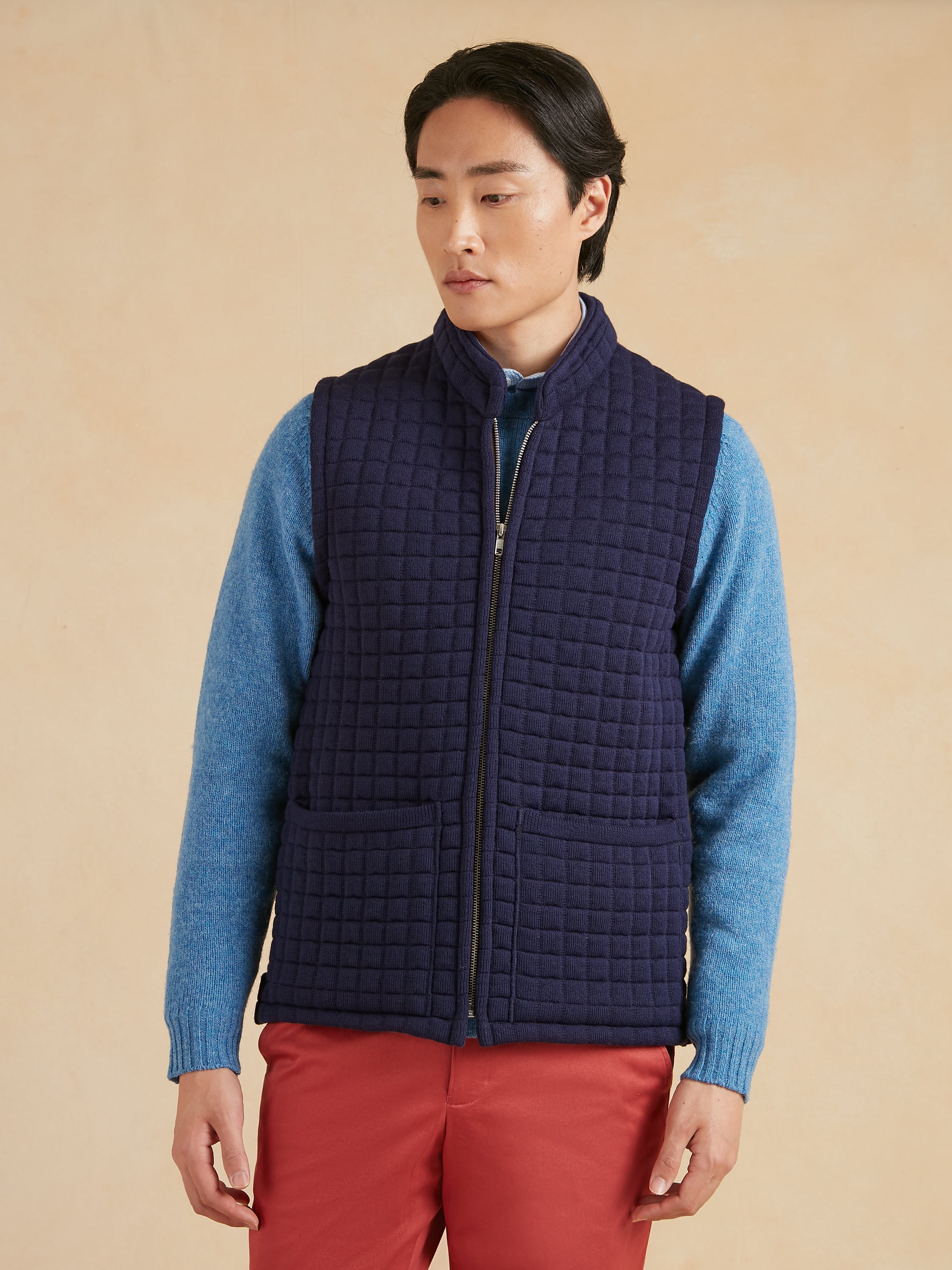 sevenbutterfly 　HEVE Tweed Gilet navy heve Tweed Gilet, Navy