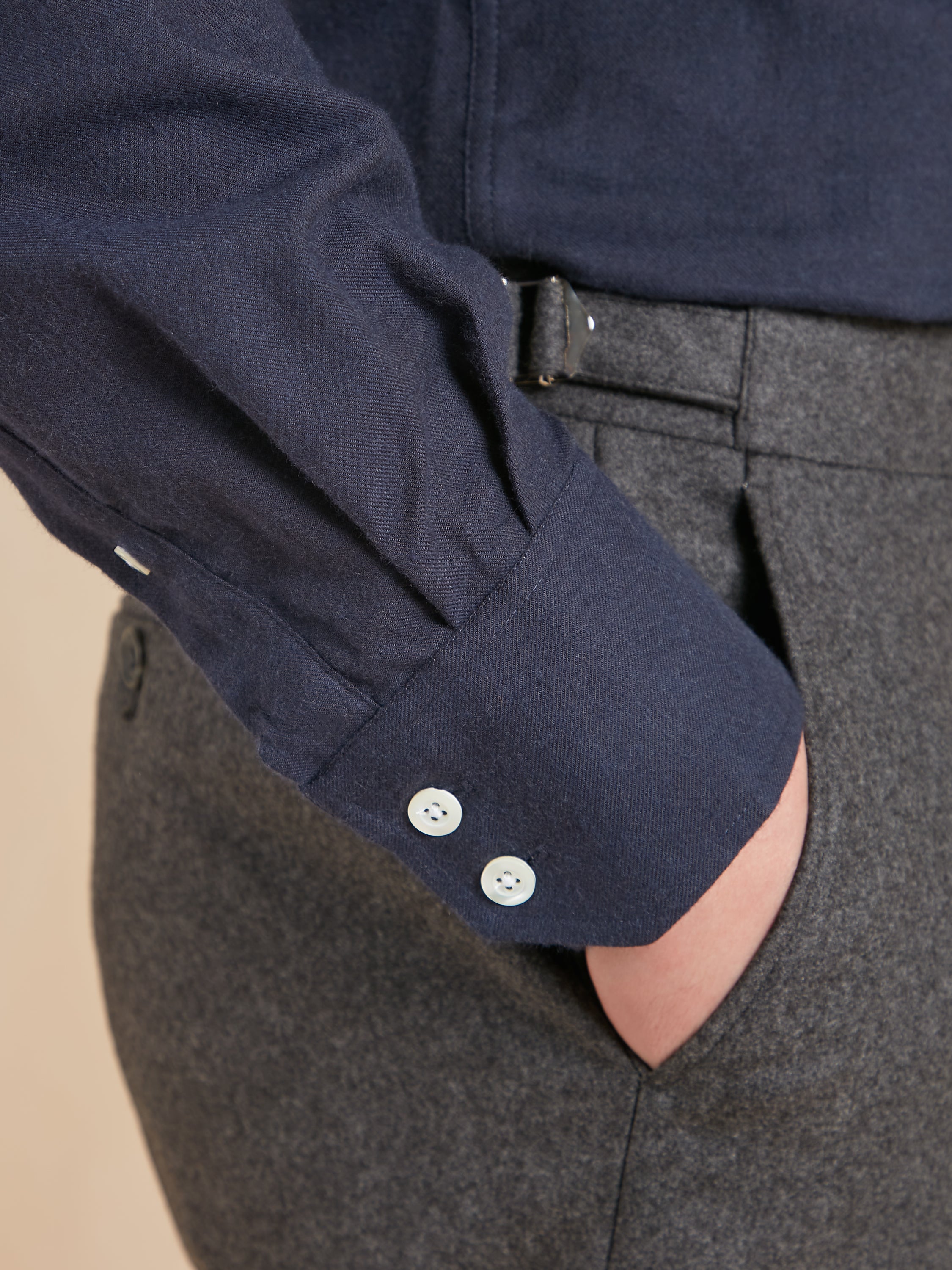 Regular Fit Shirt - Brushed Cotton Midnight