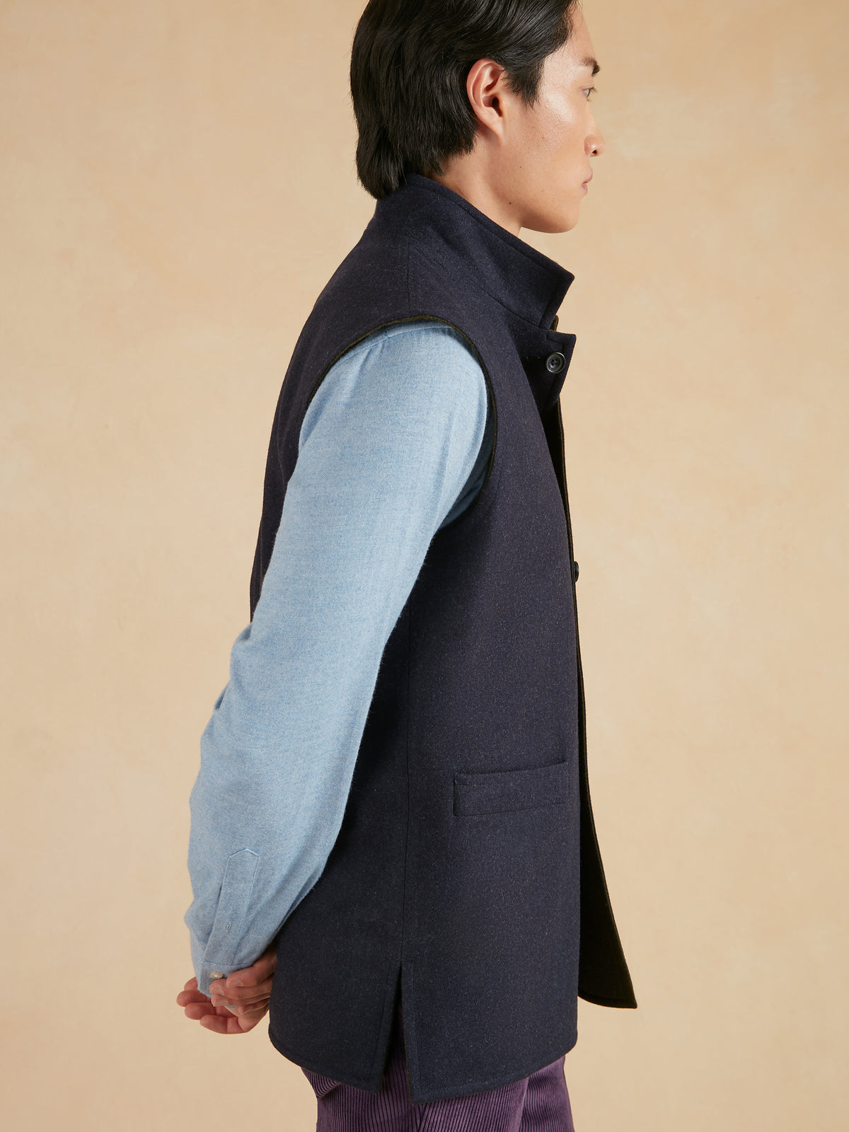 Reversible Gilet - Navy & Green Loden