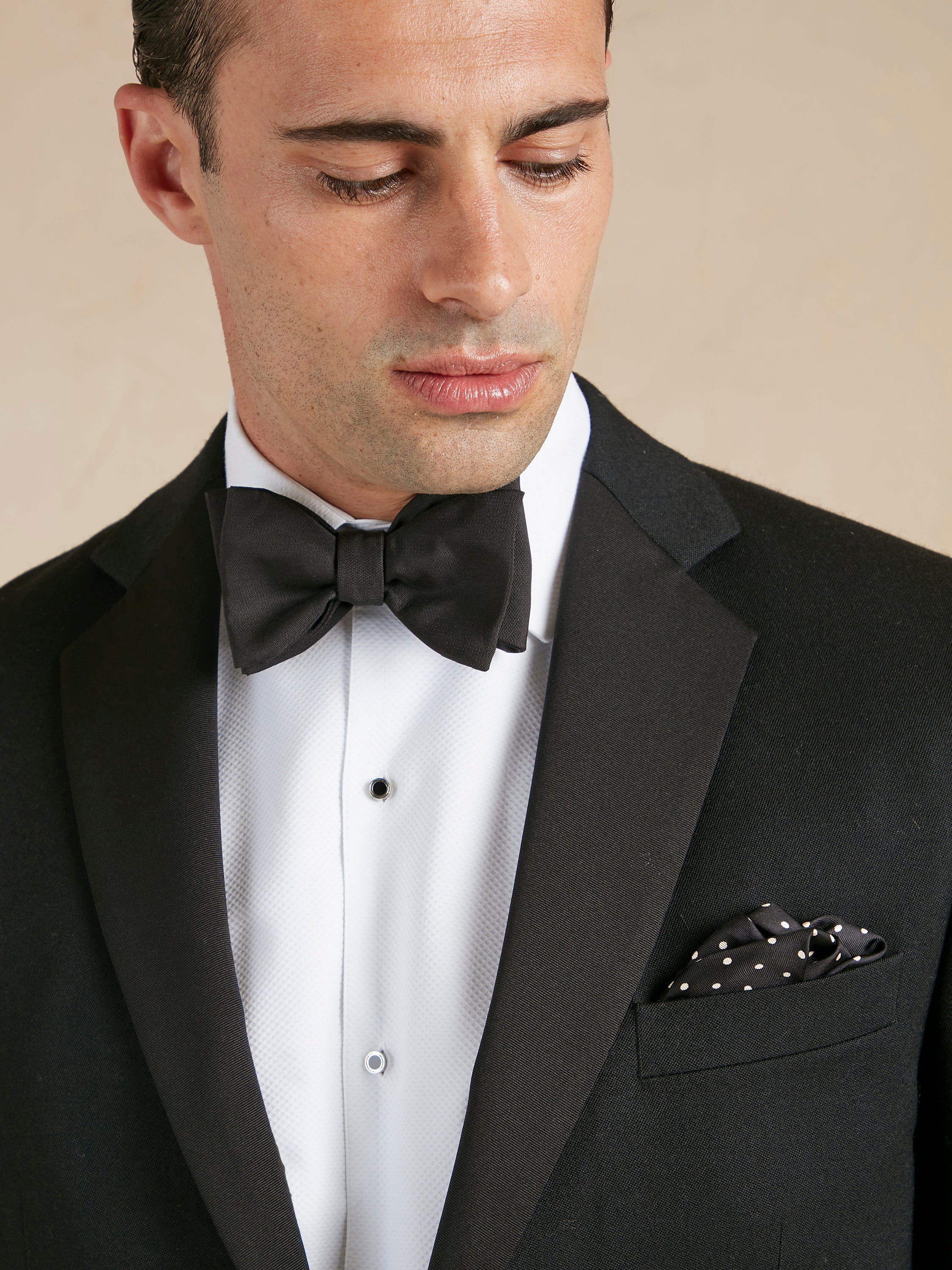 Dinner Jacket Hire - Single Breasted Black Barathea Wool