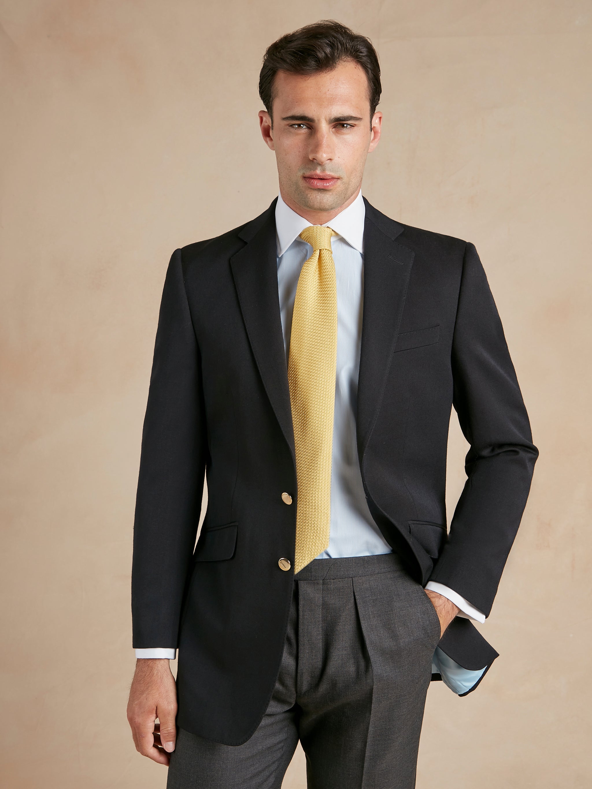 Men's Teal Solid Single Breasted Blazer