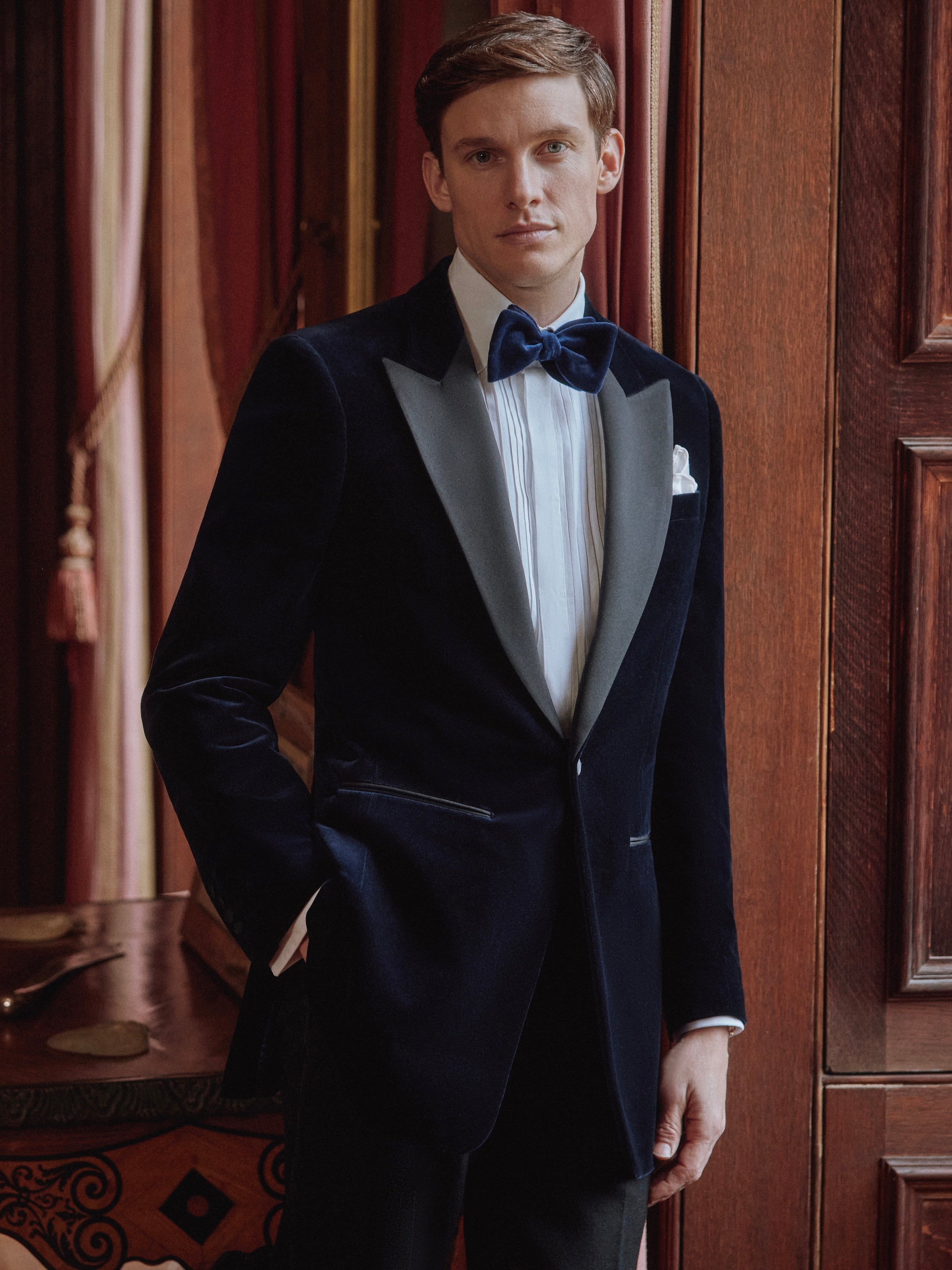 Carlyle Smoking Jacket - Navy Velvet