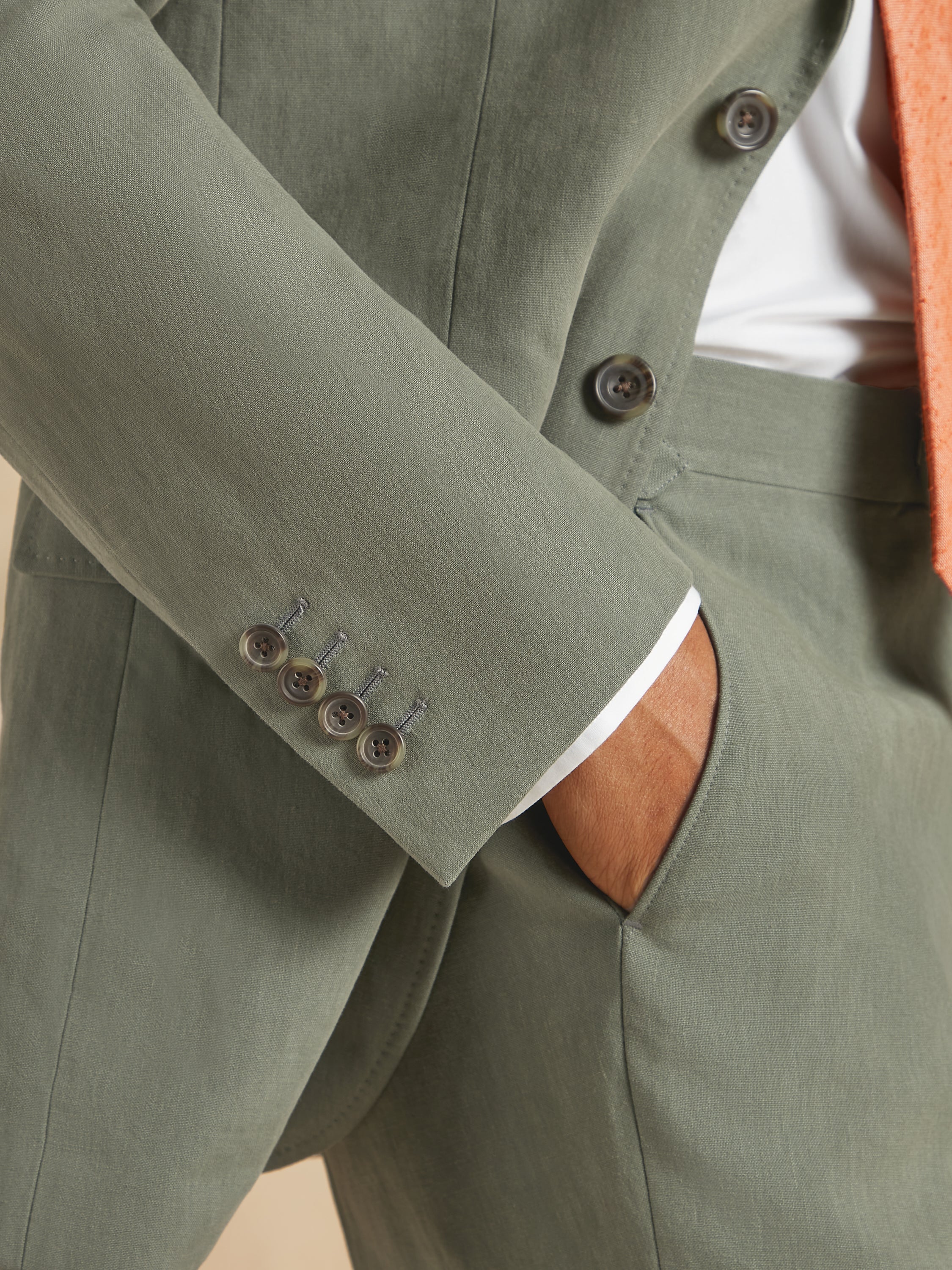 Supercycle - Single Breasted Jacket Italian Linen - Sage Green