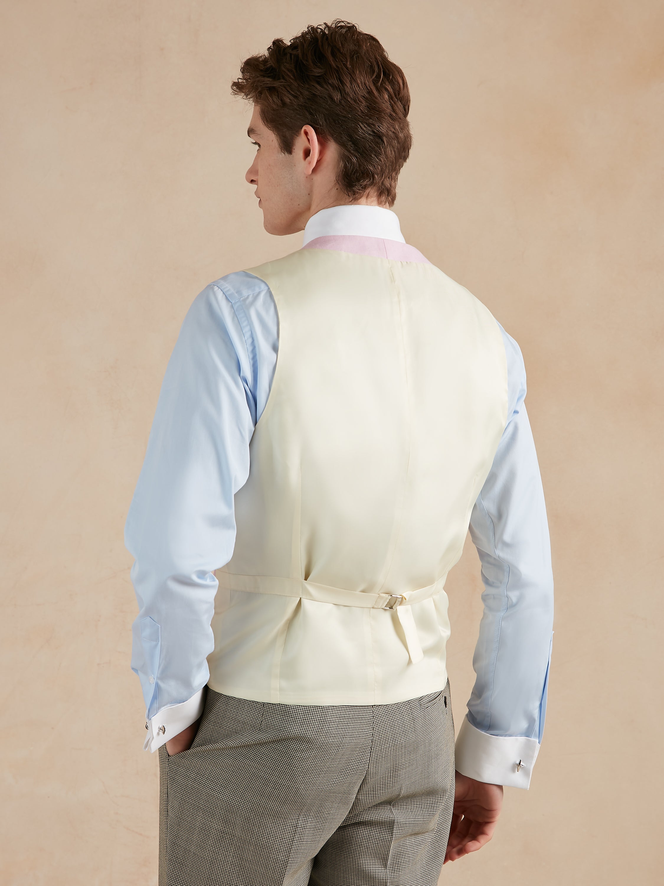 Single Breasted Linen Waistcoat - Pink