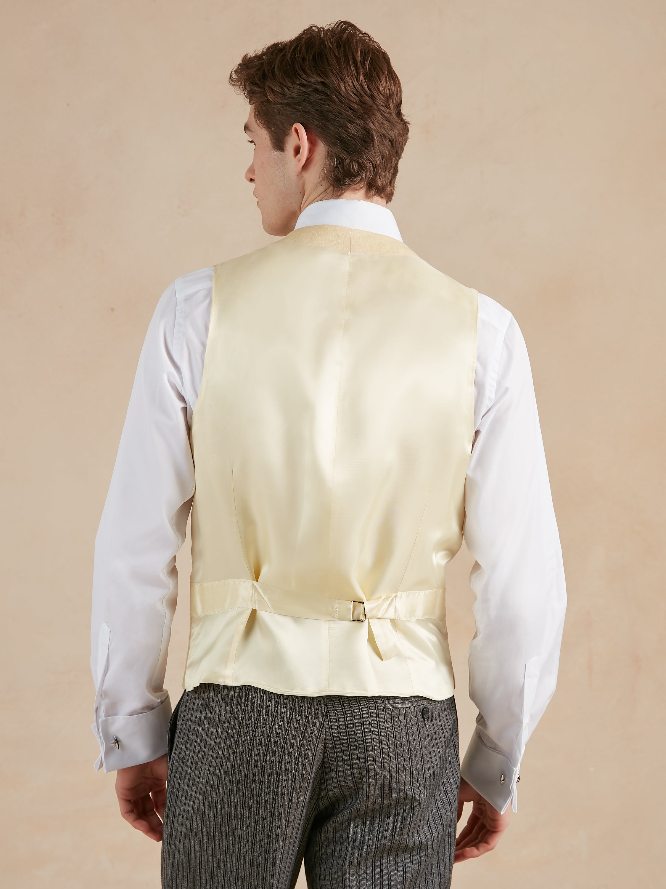 Single Breasted Linen Waistcoat - Yellow