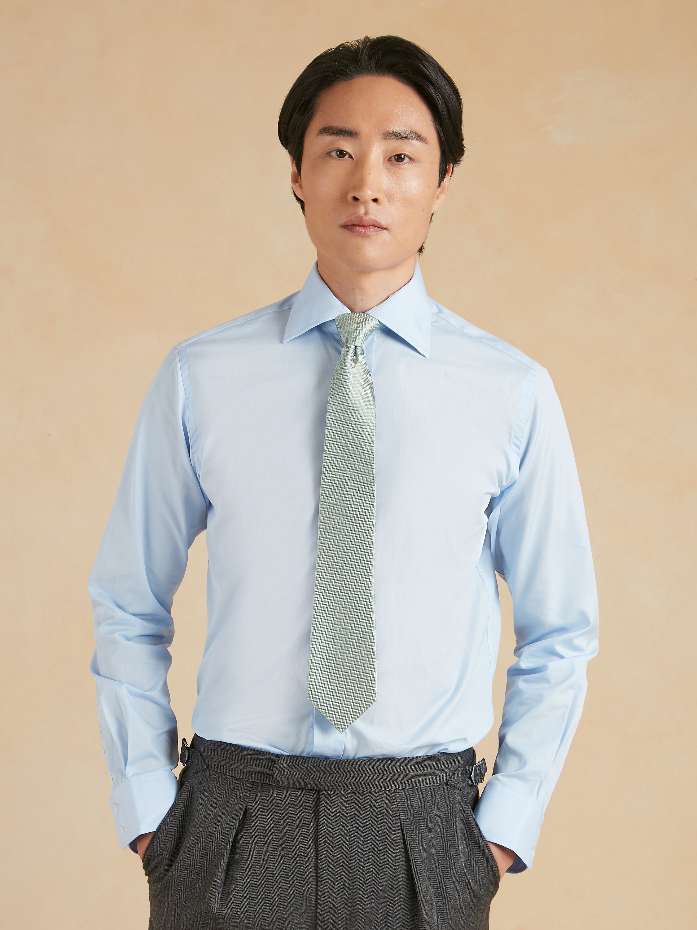 Single Cuff City Shirt, Poplin - Blue