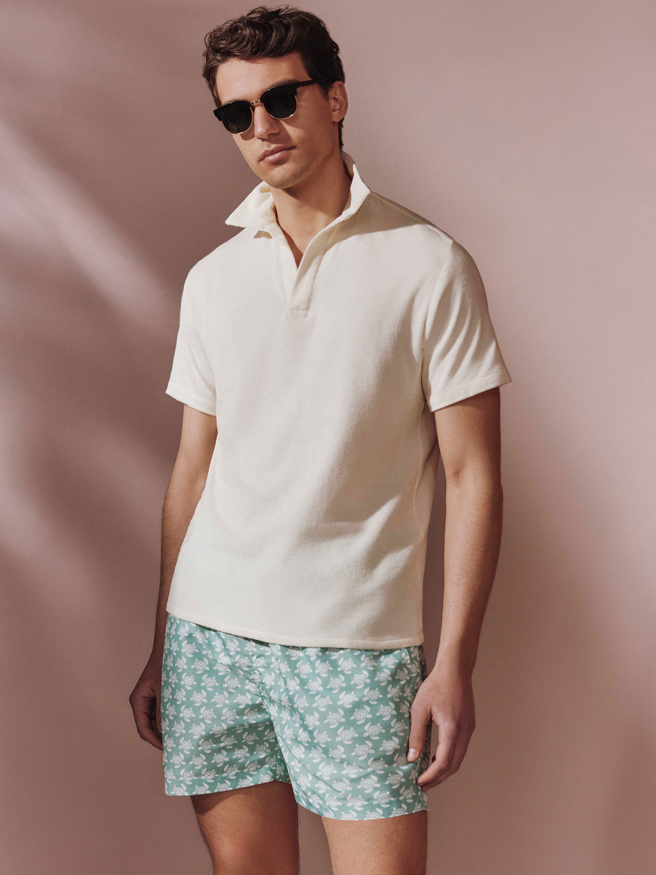 Swimming Shorts with pockets - Green Turtles