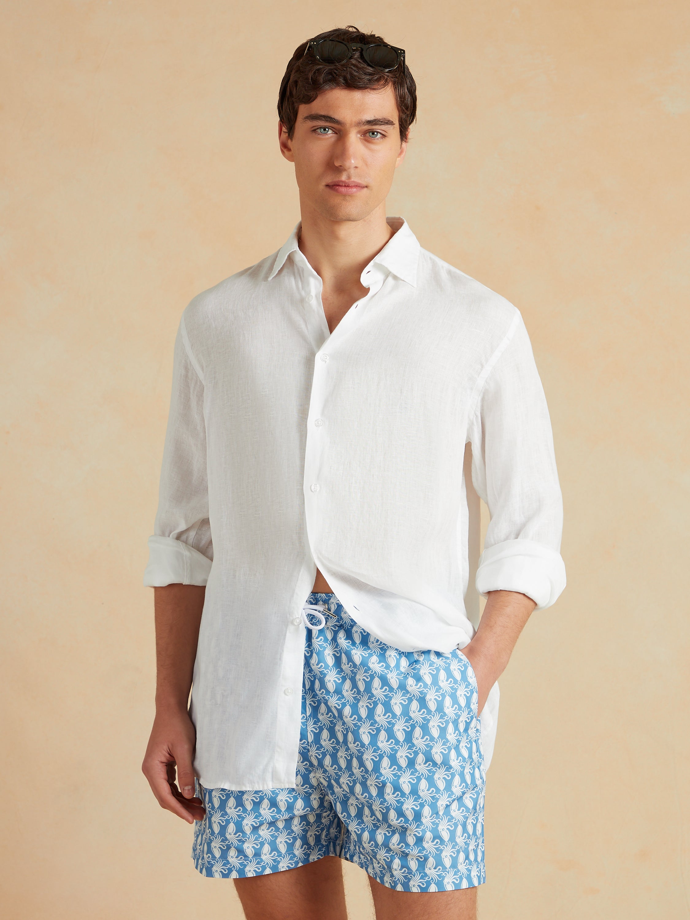 Swimming Shorts - Blue/White Cuttlefish