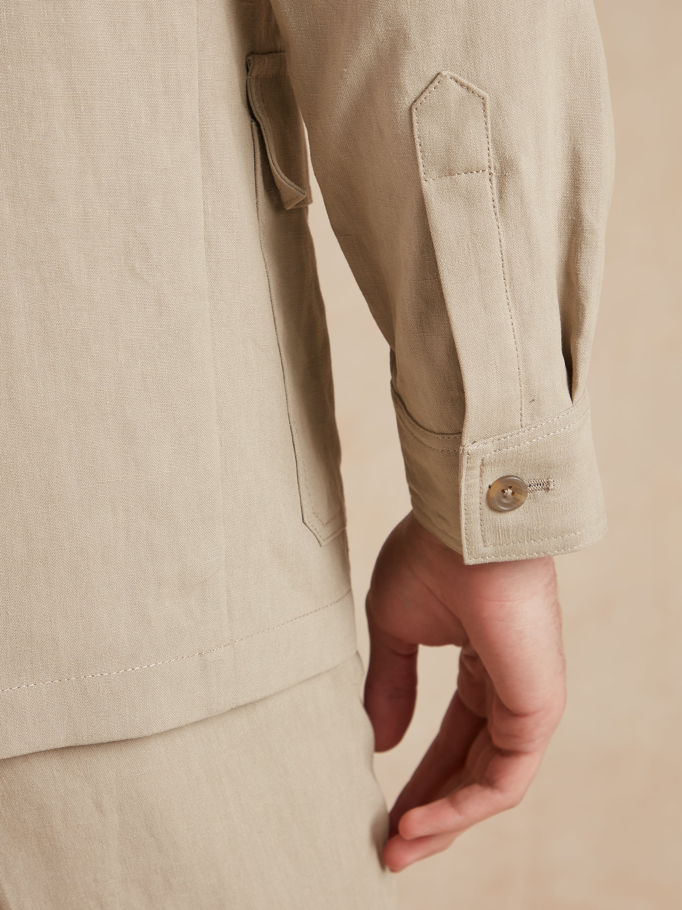 Teba Jacket French Linen - Stone