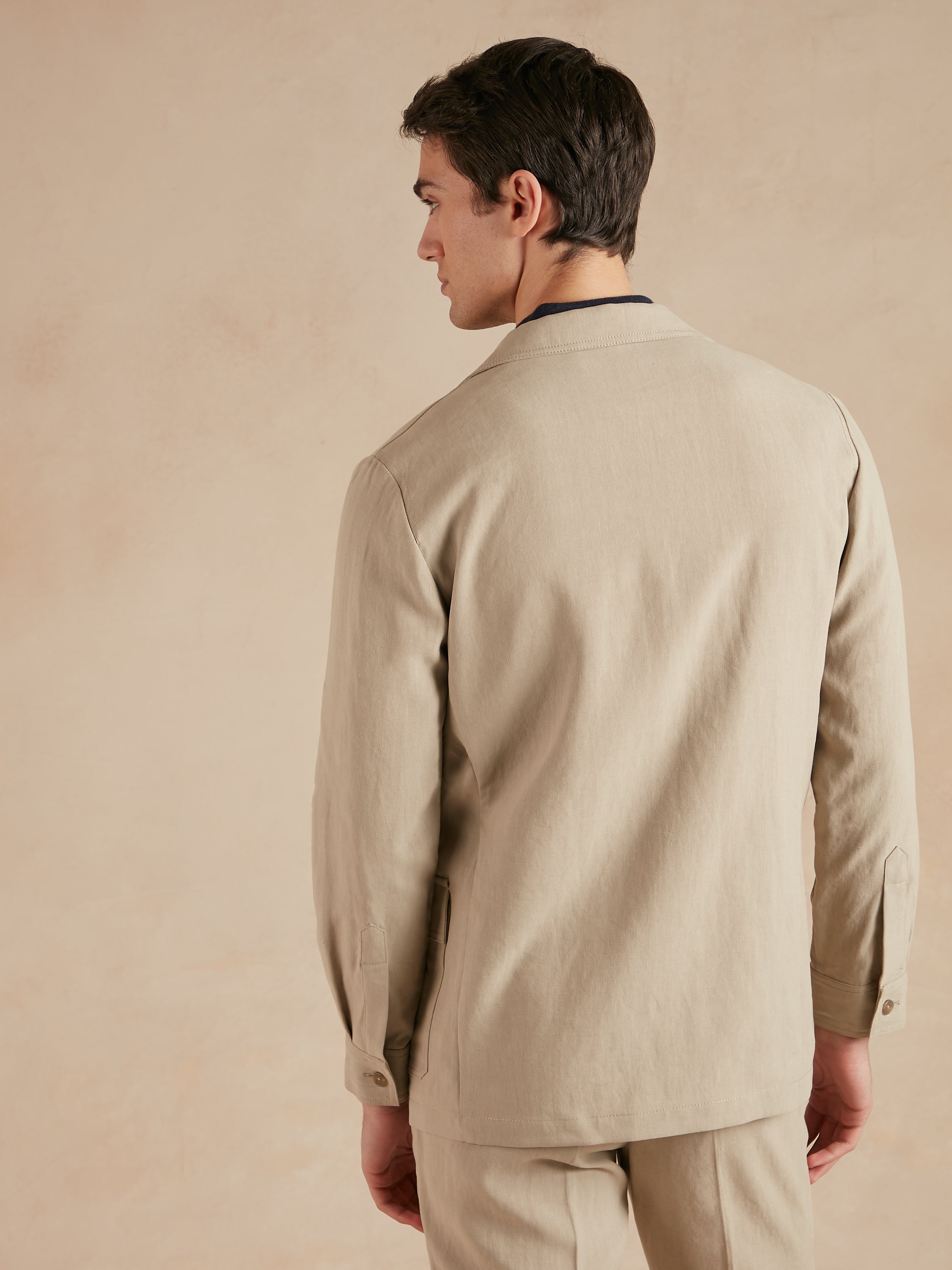 Teba Jacket French Linen - Stone