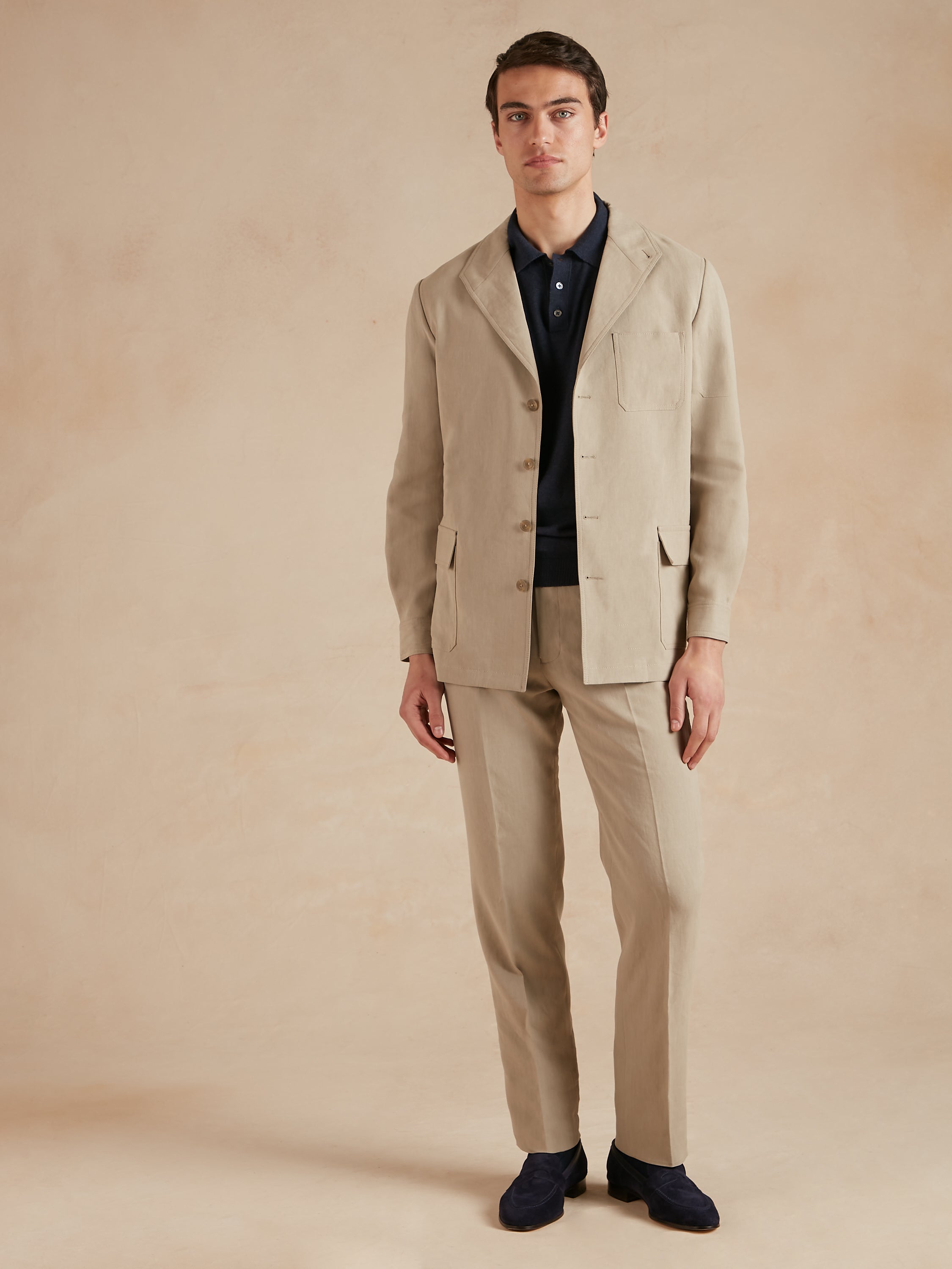 Teba Jacket French Linen - Stone