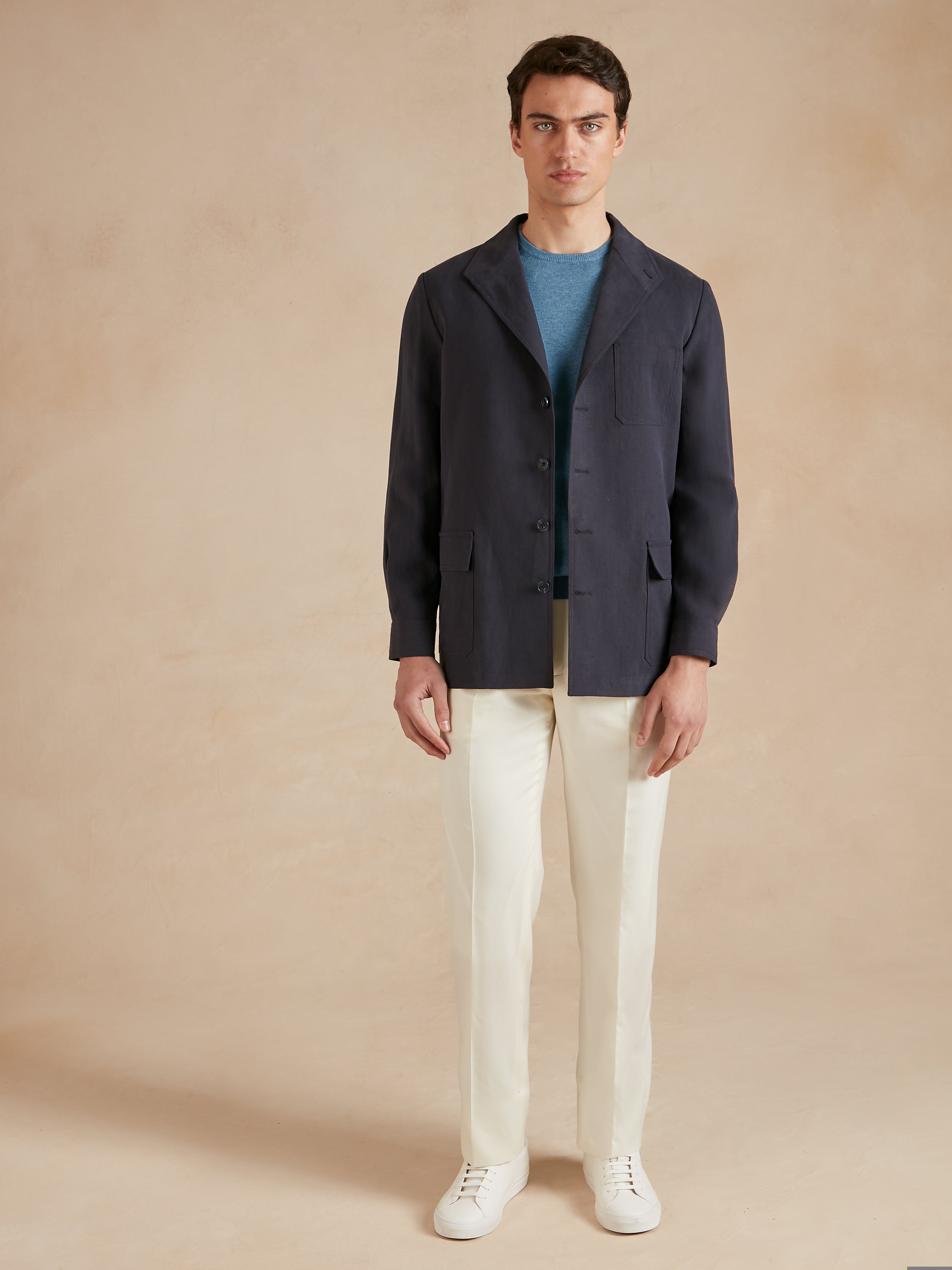 Teba Jacket French Linen - Navy