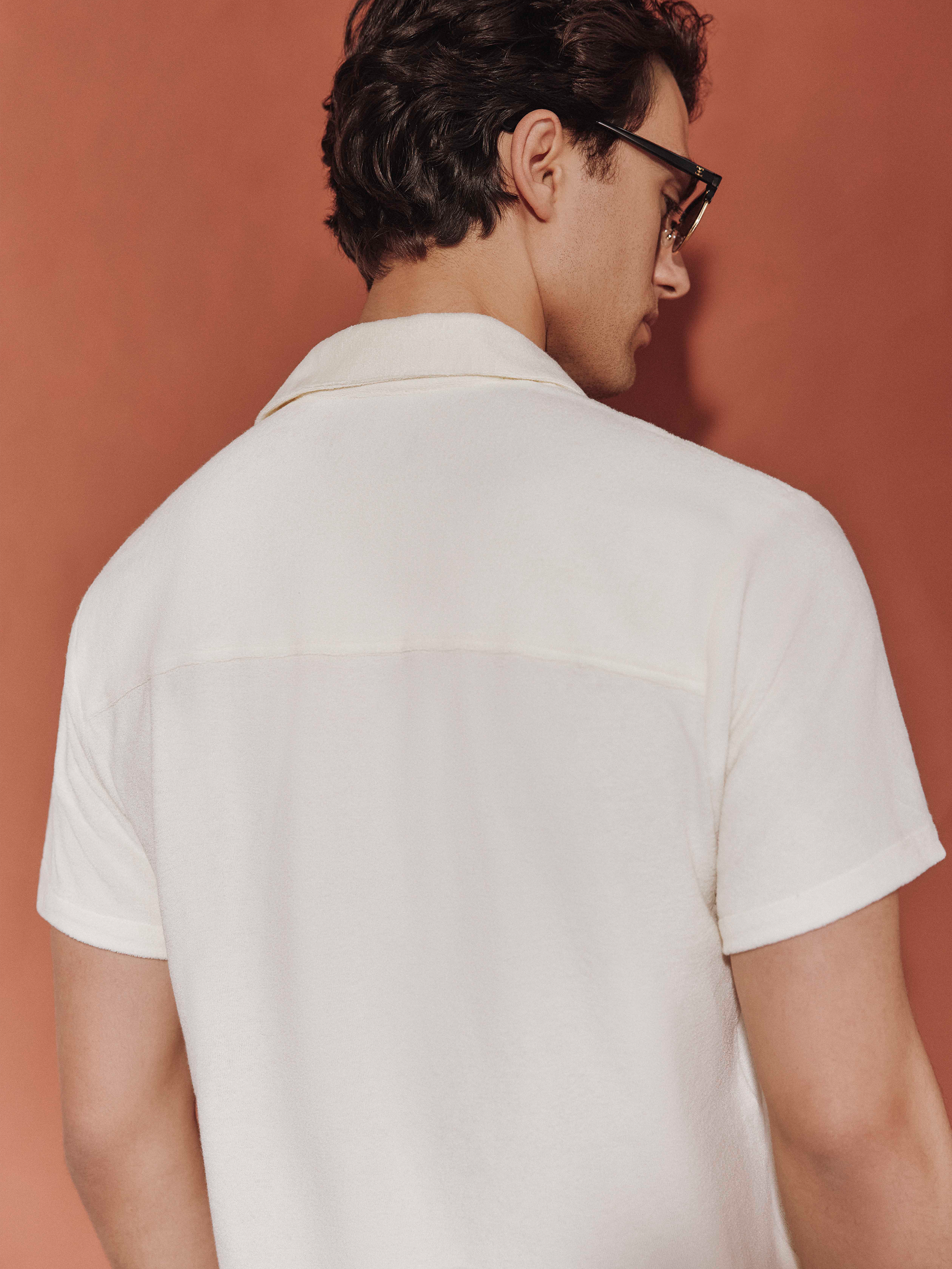 Towelling Polo Shirt - Ecru