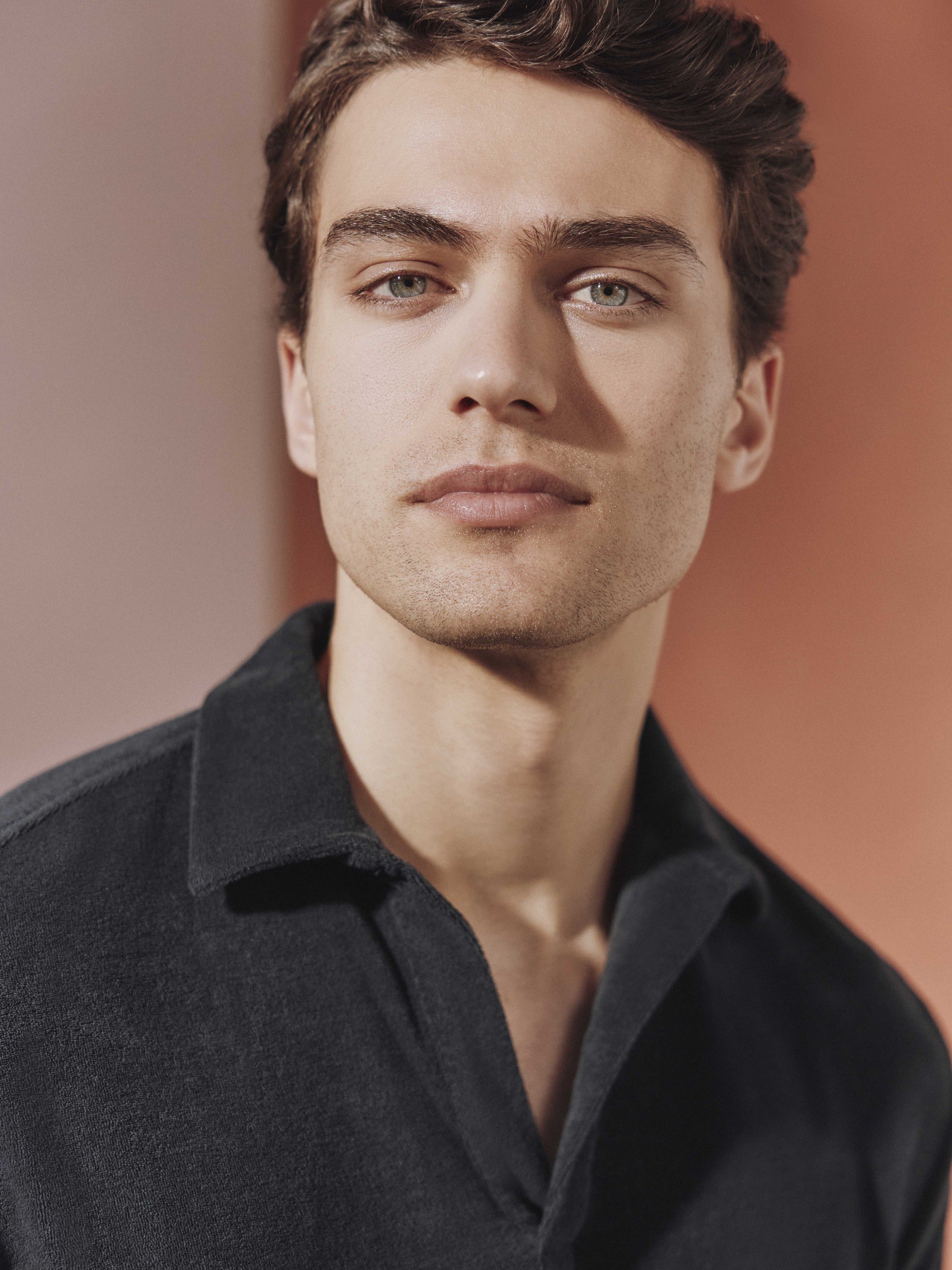 Towelling Polo Shirt - Navy